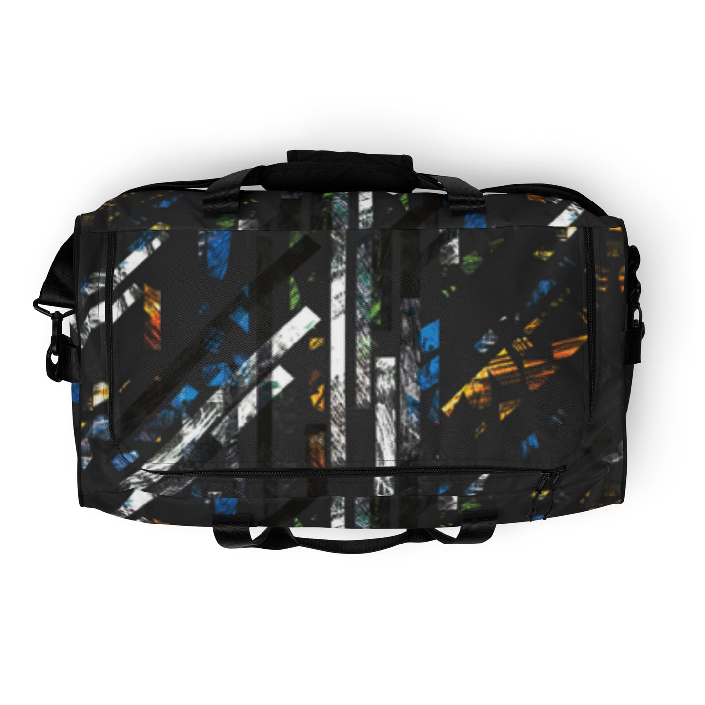 Dark Stripey Print Duffle bag