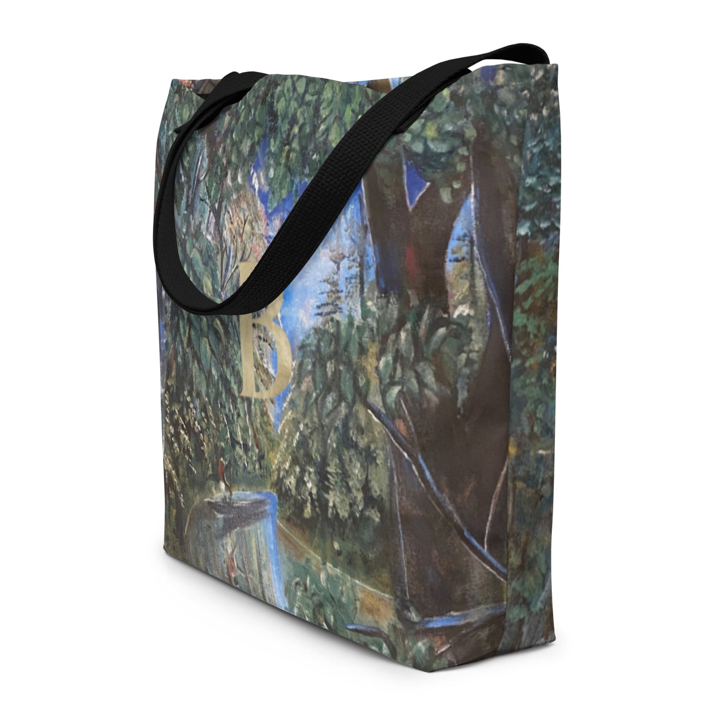 Monogram Art Print Large Tote Bag