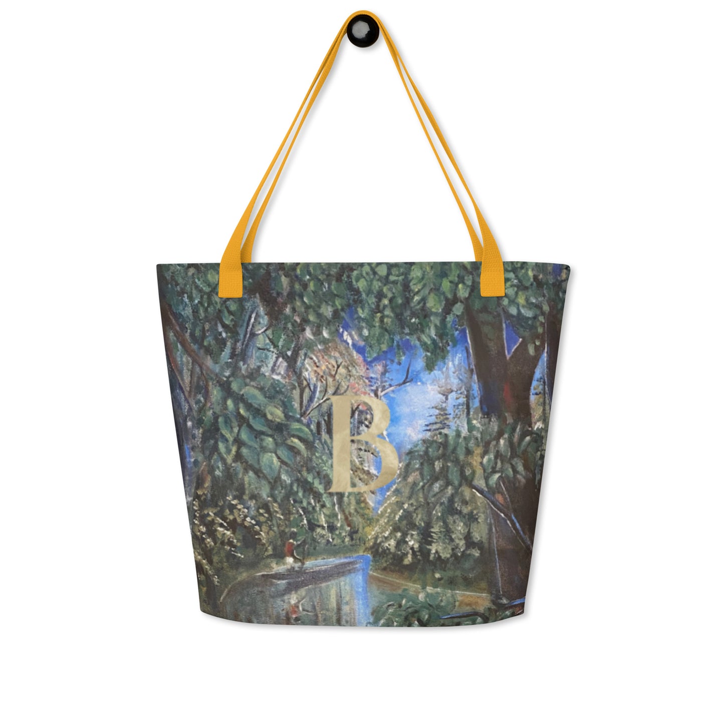 Monogram Art Print Large Tote Bag