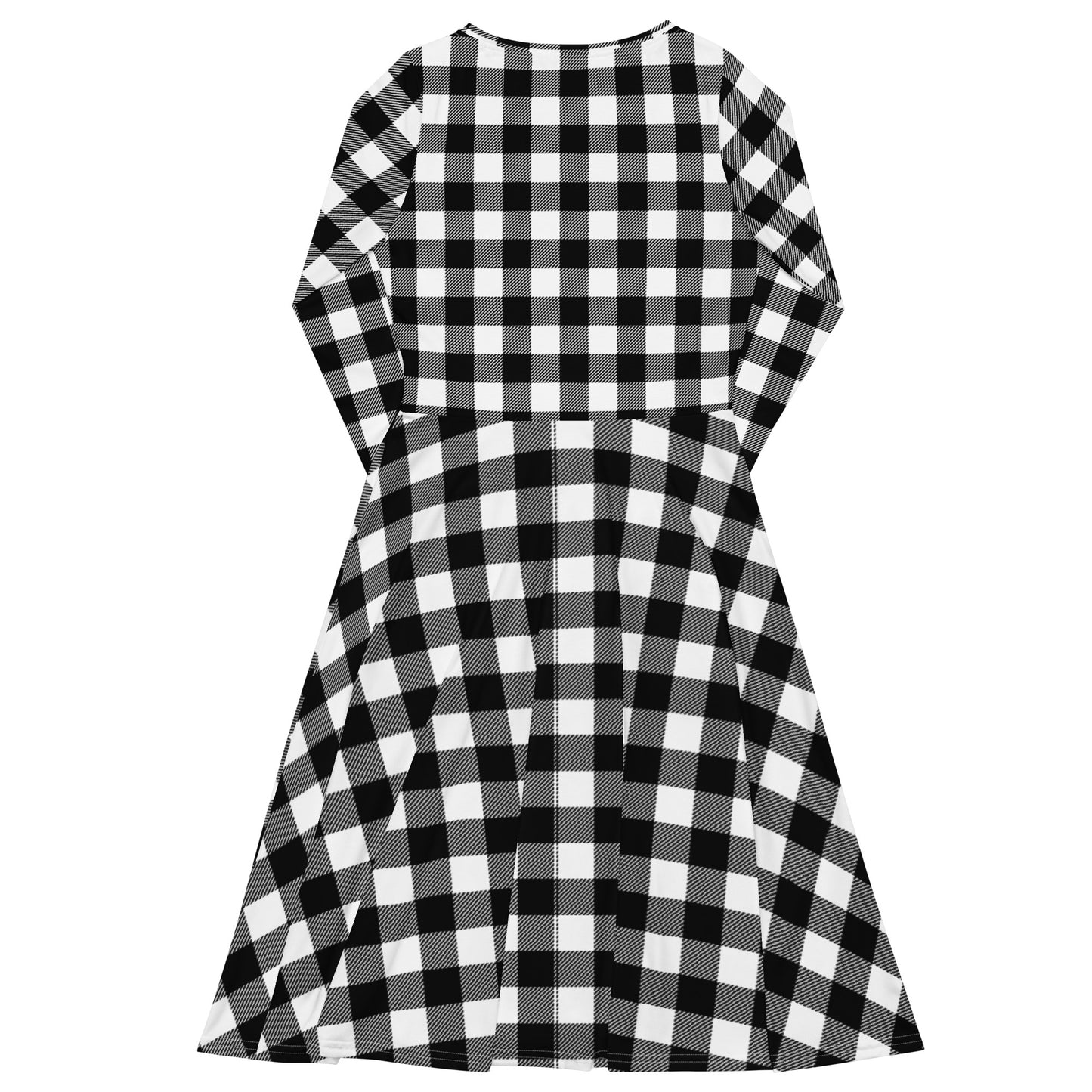 Gingham Long Sleeve Midi Dress