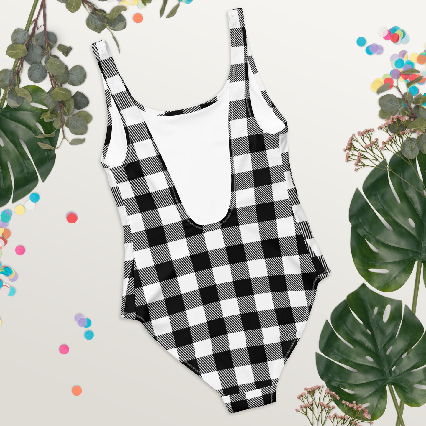 Black / White One-Piece Swimsuit