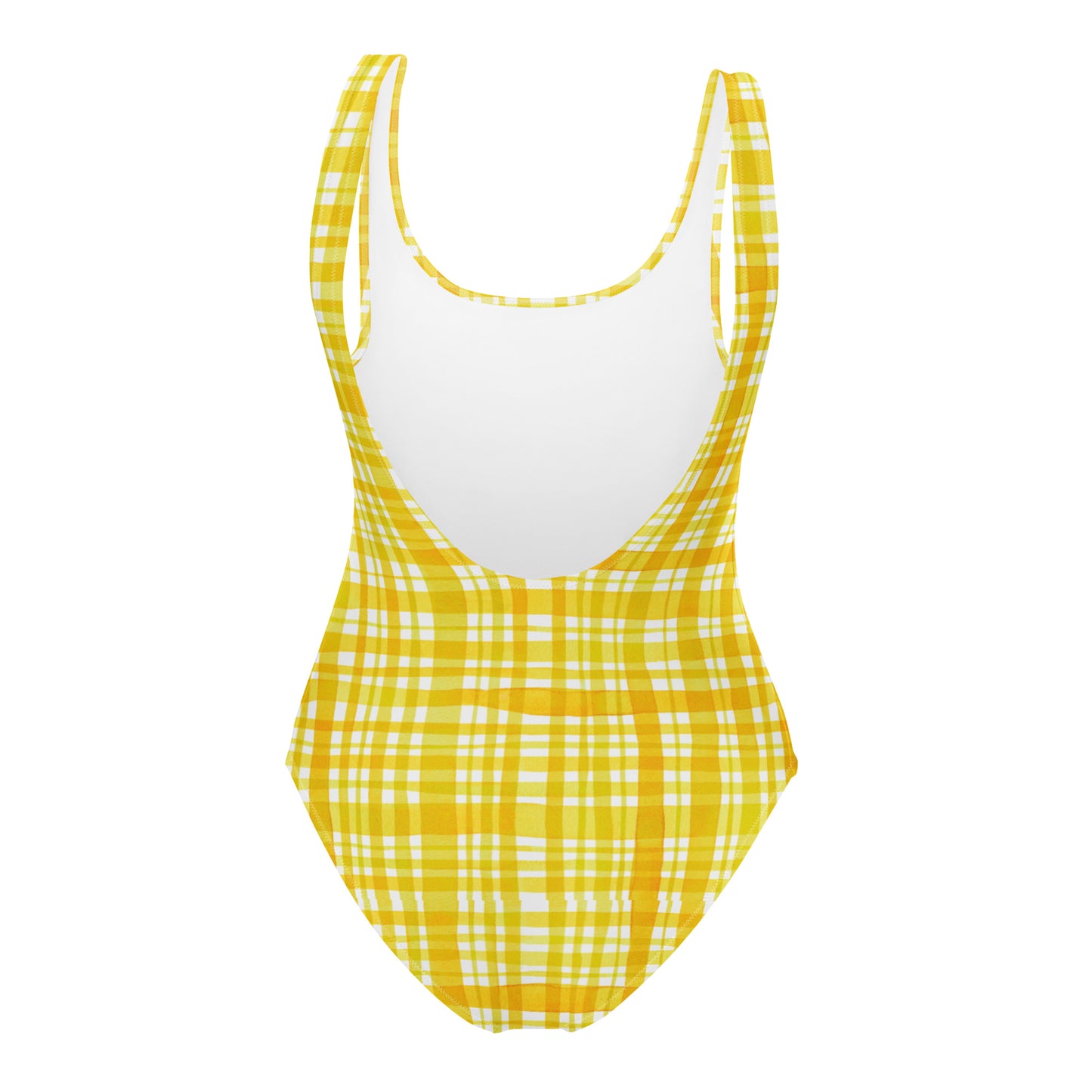 Yellow Gingham One-Piece Swimsuit