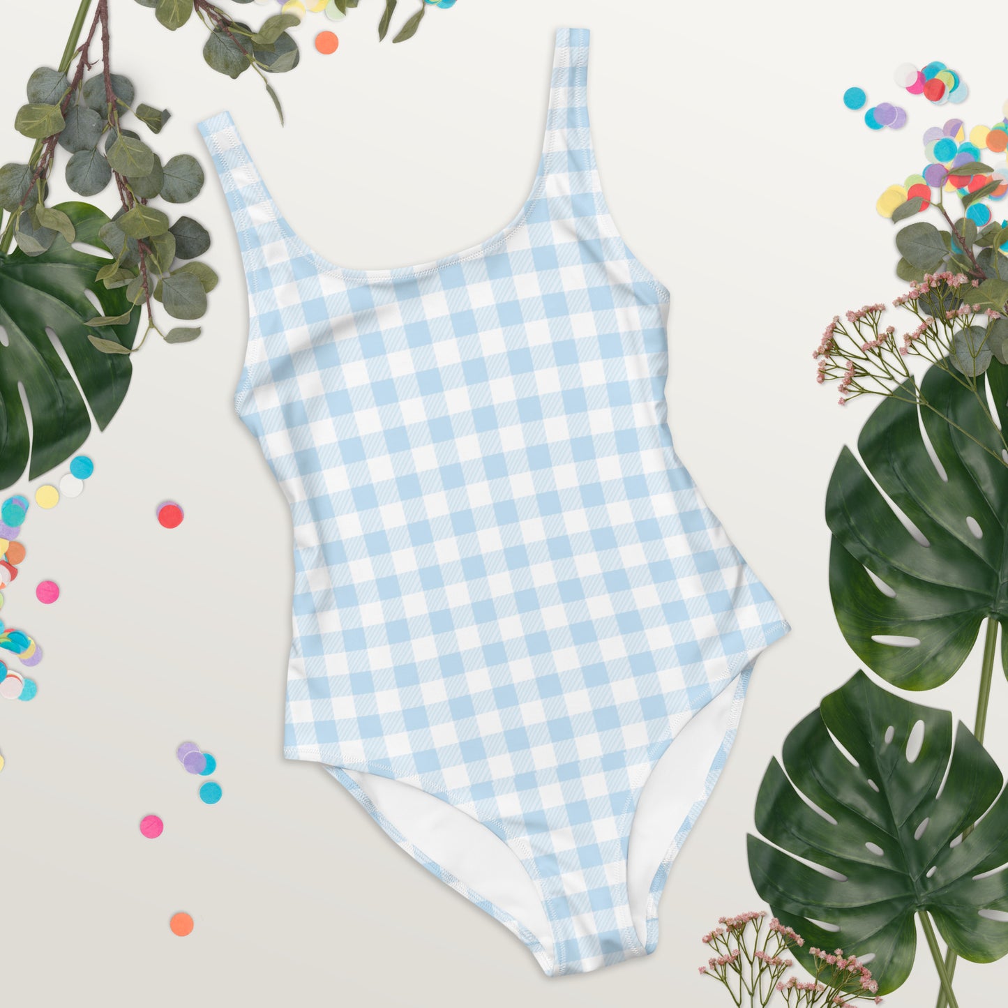 Light Blue One-Piece Swimsuit