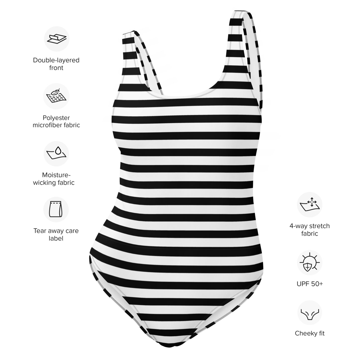 Monochrome Stripe Swimsuit