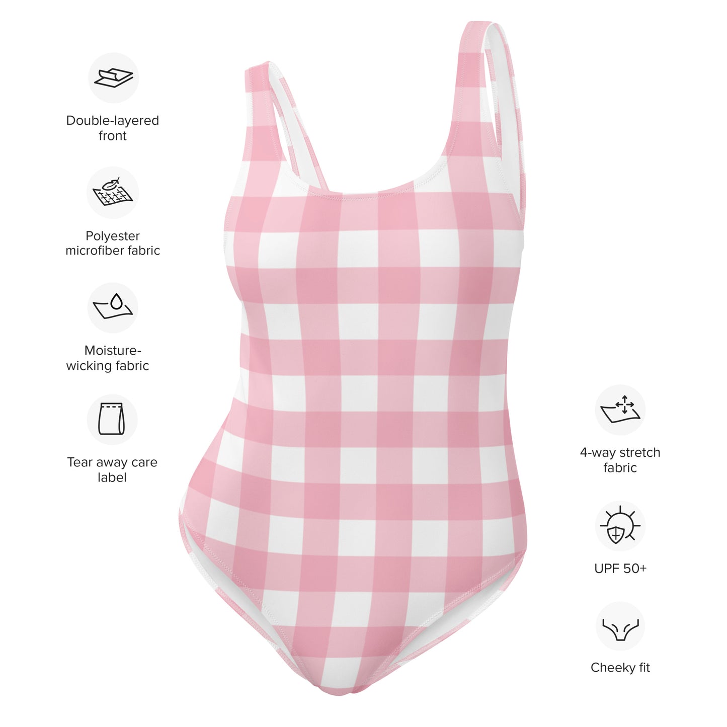 Pink Gingham One-Piece Swimsuit