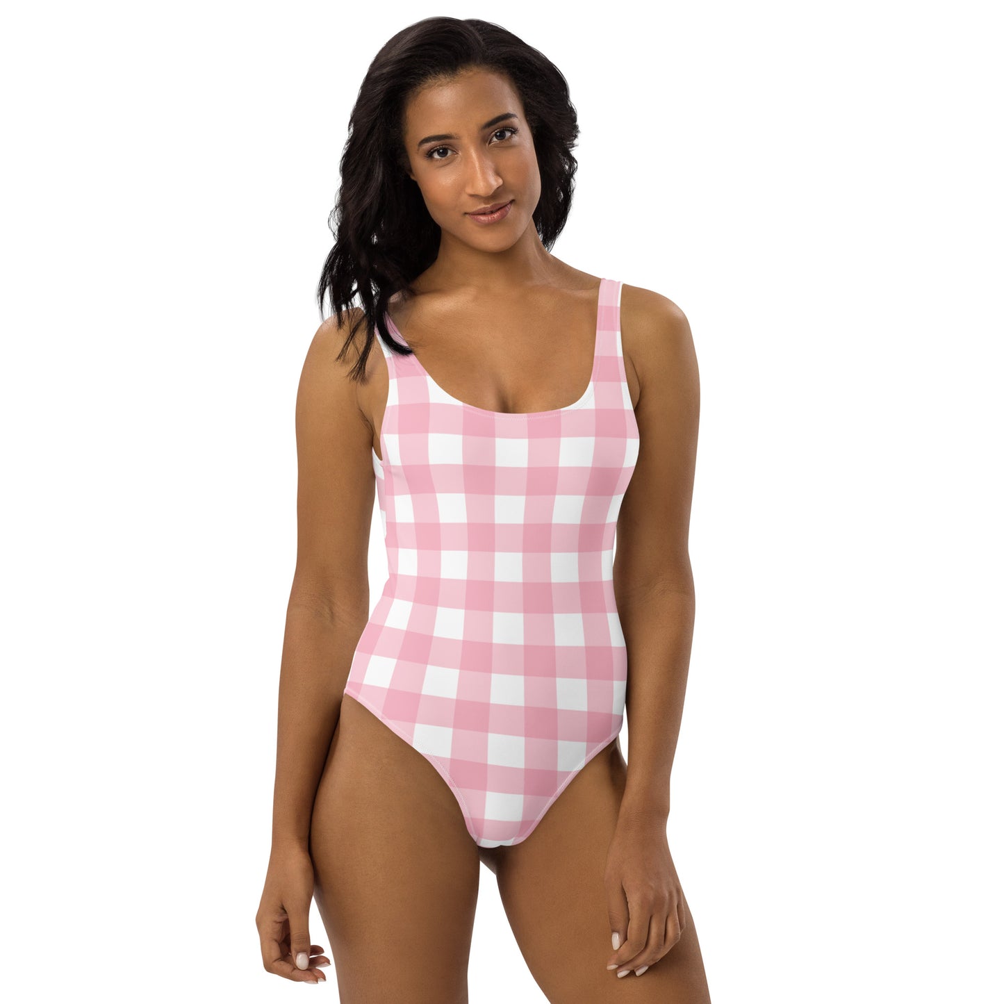 Pink Gingham One-Piece Swimsuit