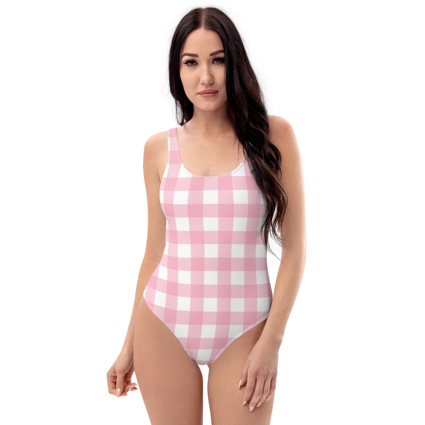 Pink Gingham One-Piece Swimsuit