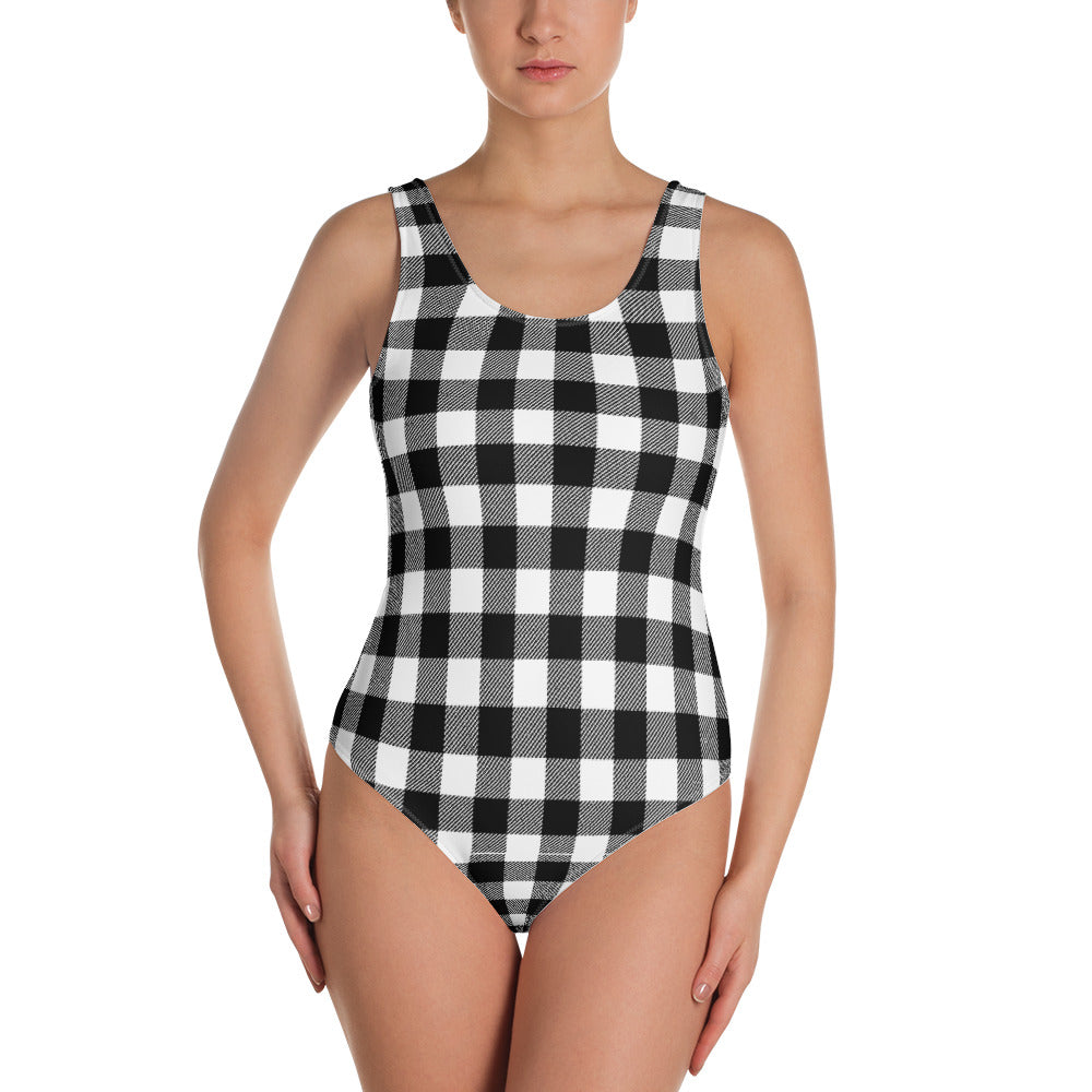 Black / White One-Piece Swimsuit