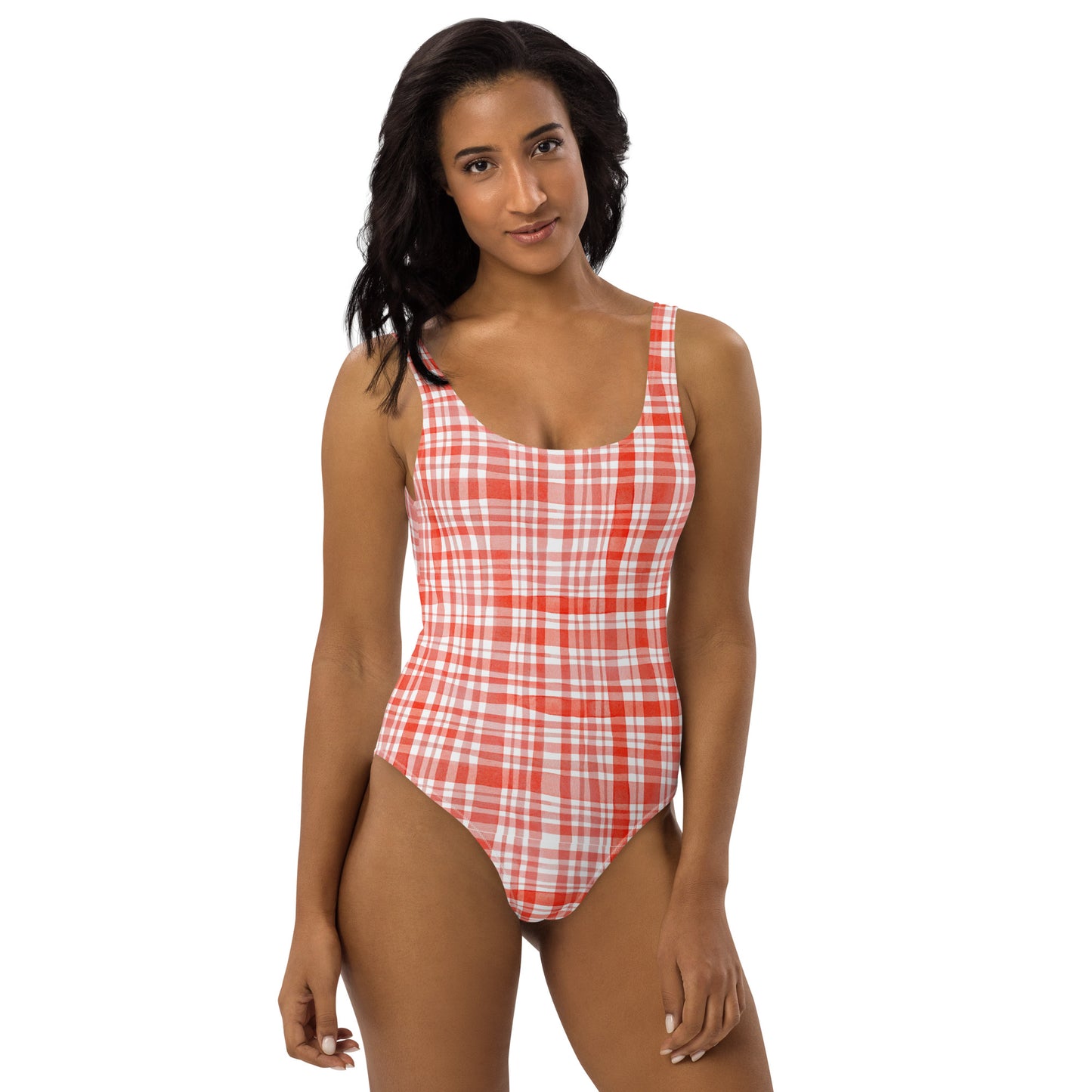 Red Gingham One-Piece Swimsuit