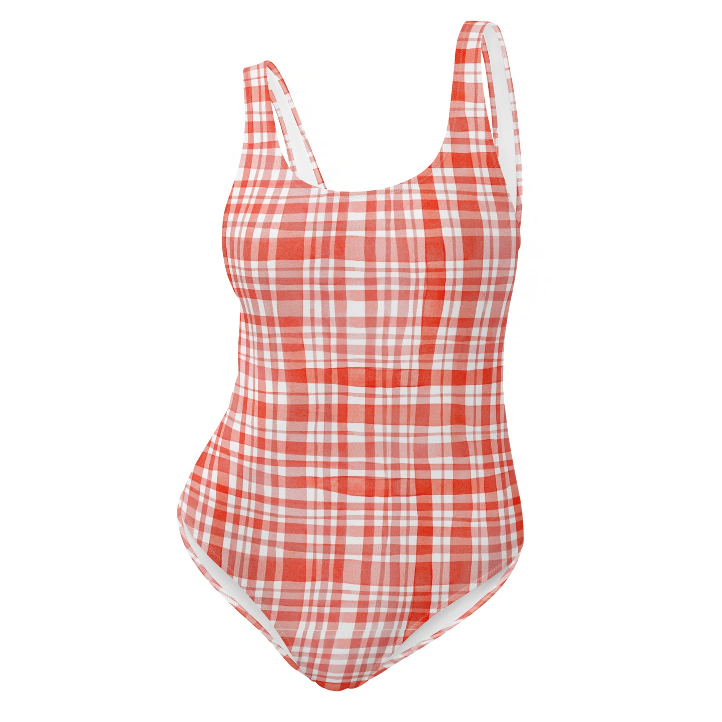 Red Gingham One-Piece Swimsuit