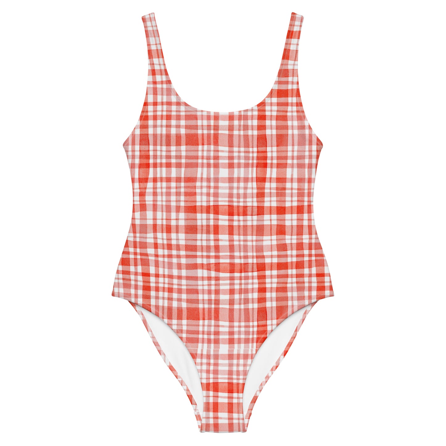 Red Gingham One-Piece Swimsuit