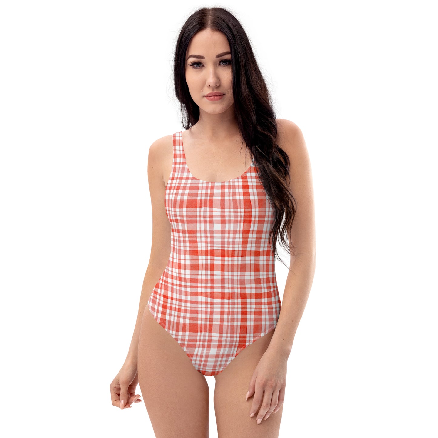 Red Gingham One-Piece Swimsuit