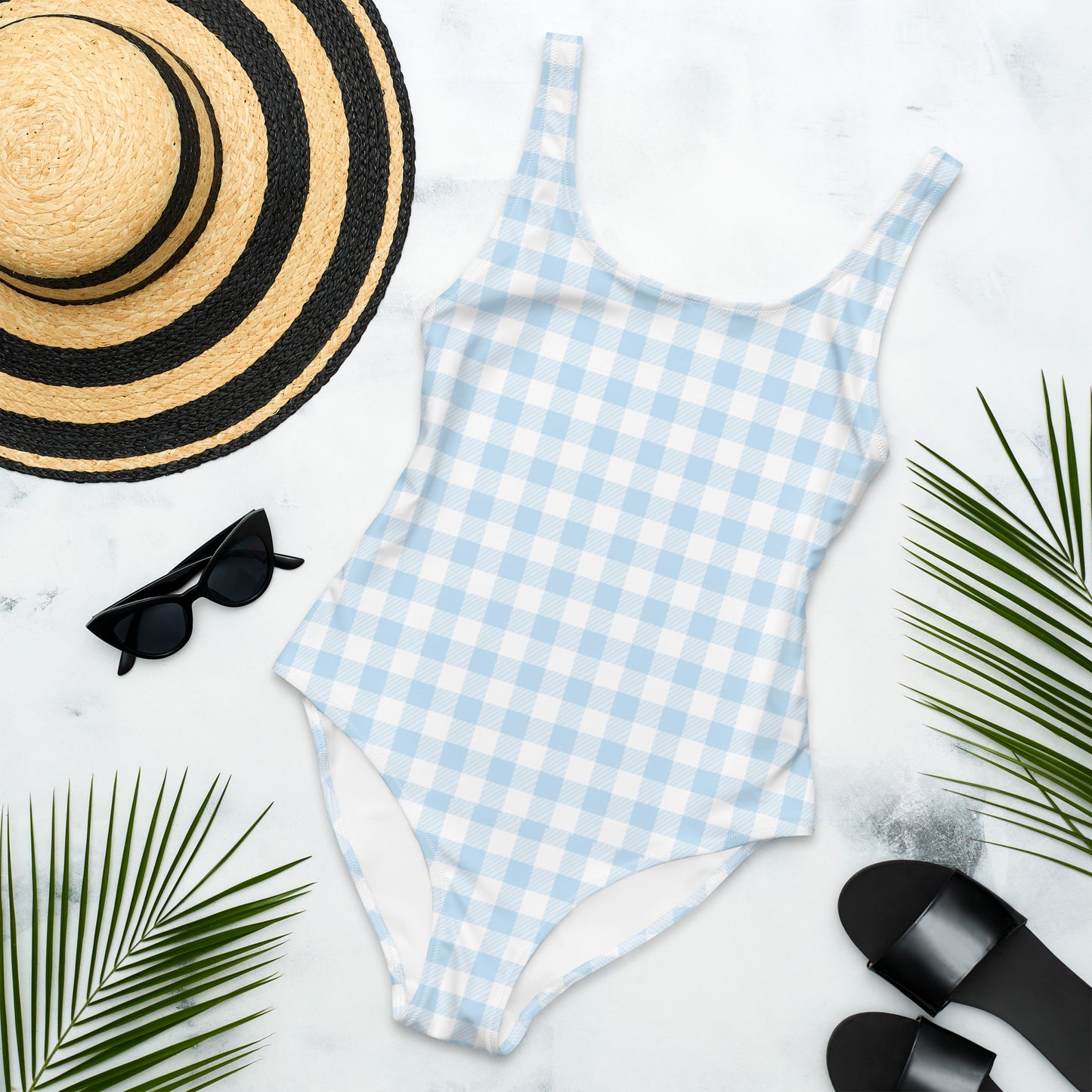 Light Blue One-Piece Swimsuit