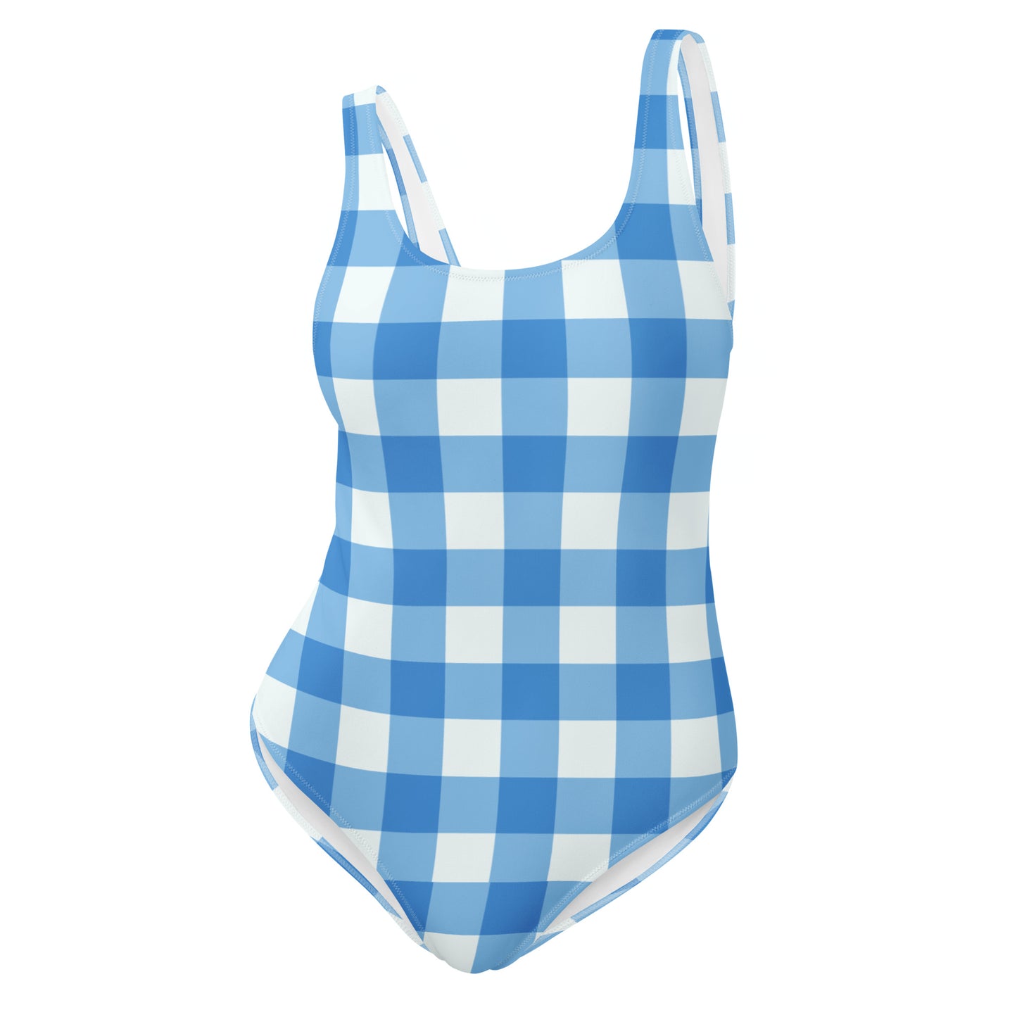 Blue Gingham One-Piece Swimsuit