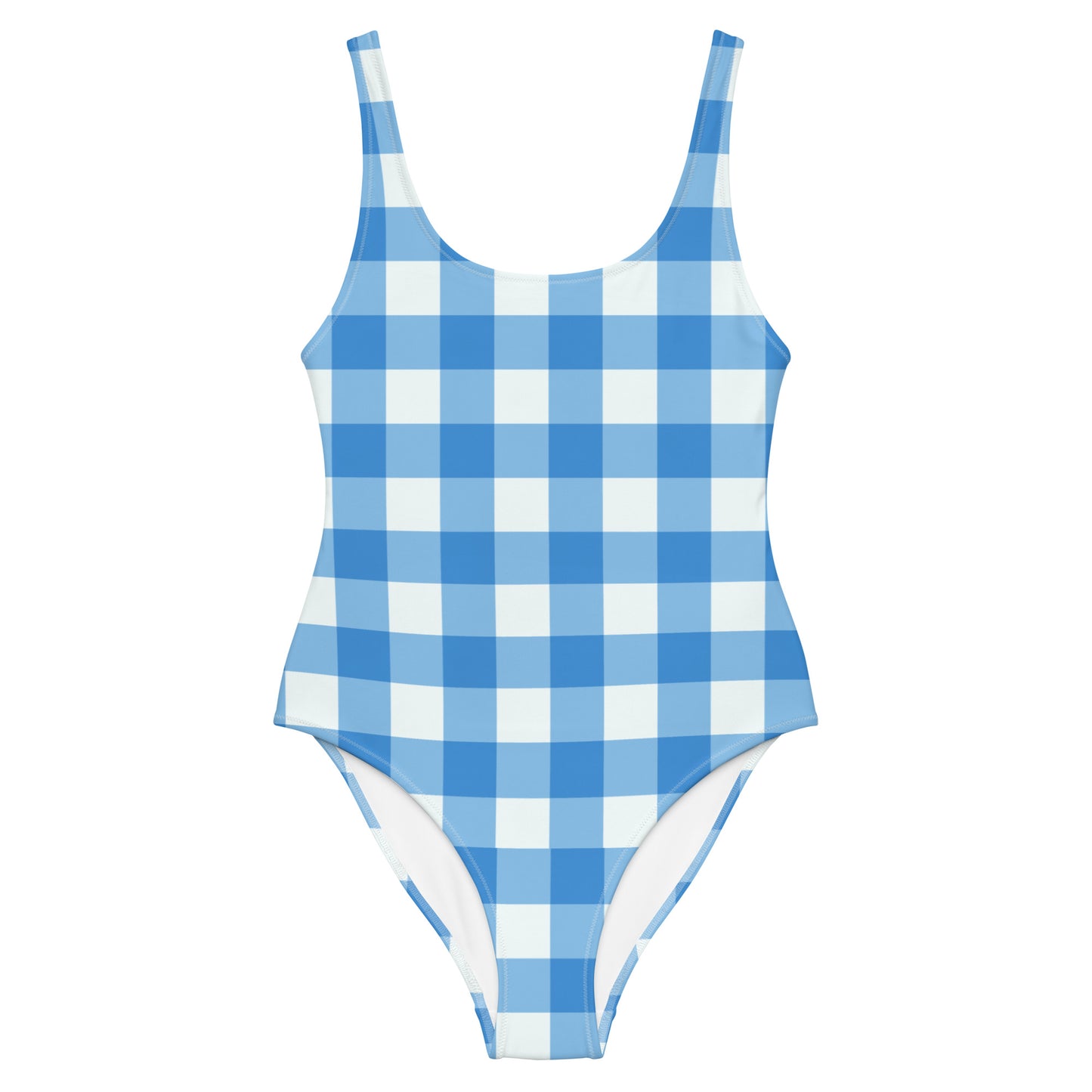 Blue Gingham One-Piece Swimsuit