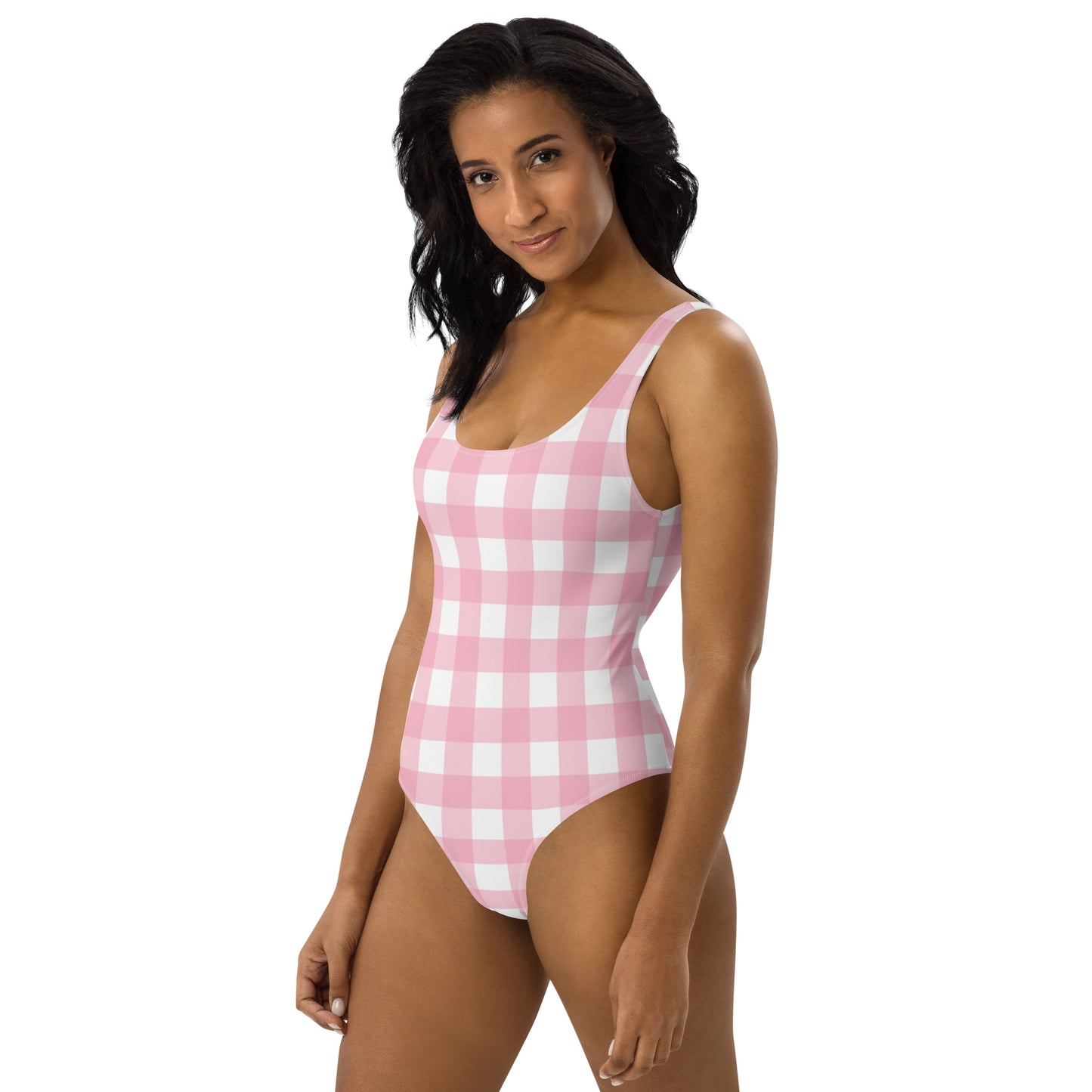 Pink Gingham One-Piece Swimsuit