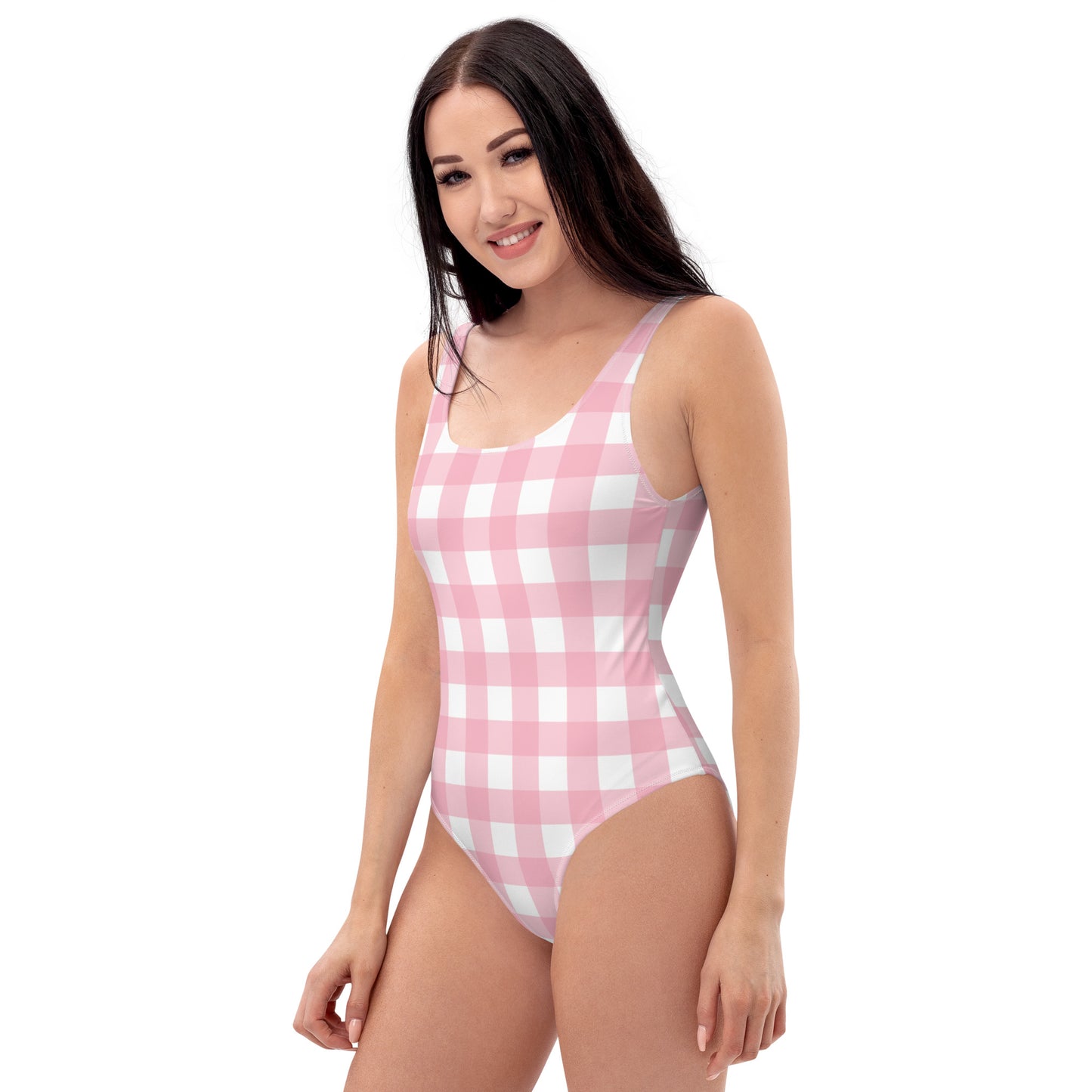 Pink Gingham One-Piece Swimsuit