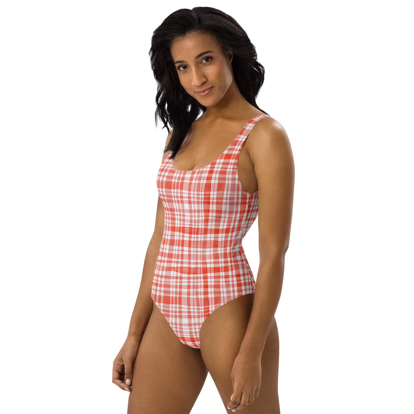 Red Gingham One-Piece Swimsuit