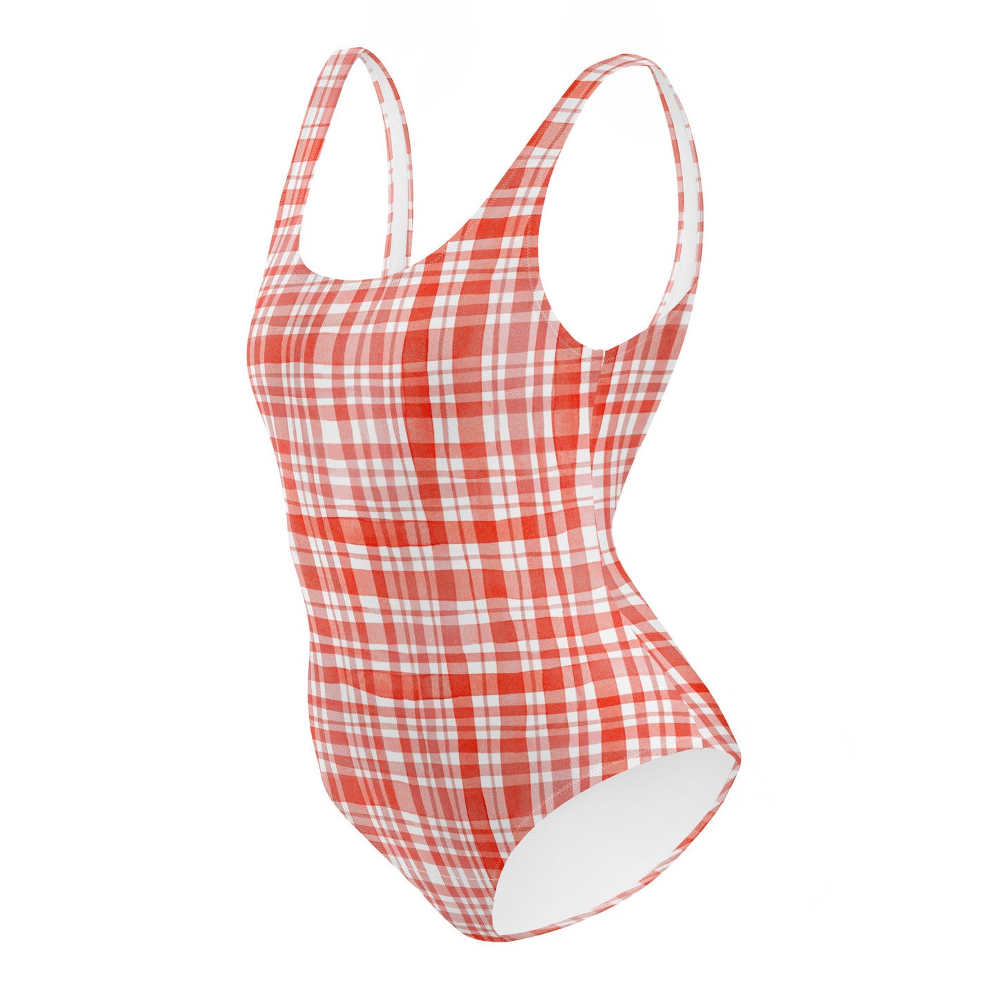 Red Gingham One-Piece Swimsuit