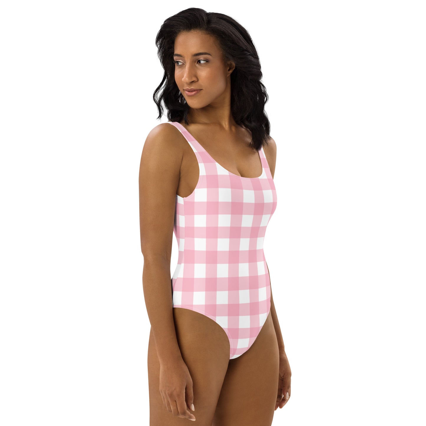 Pink Gingham One-Piece Swimsuit