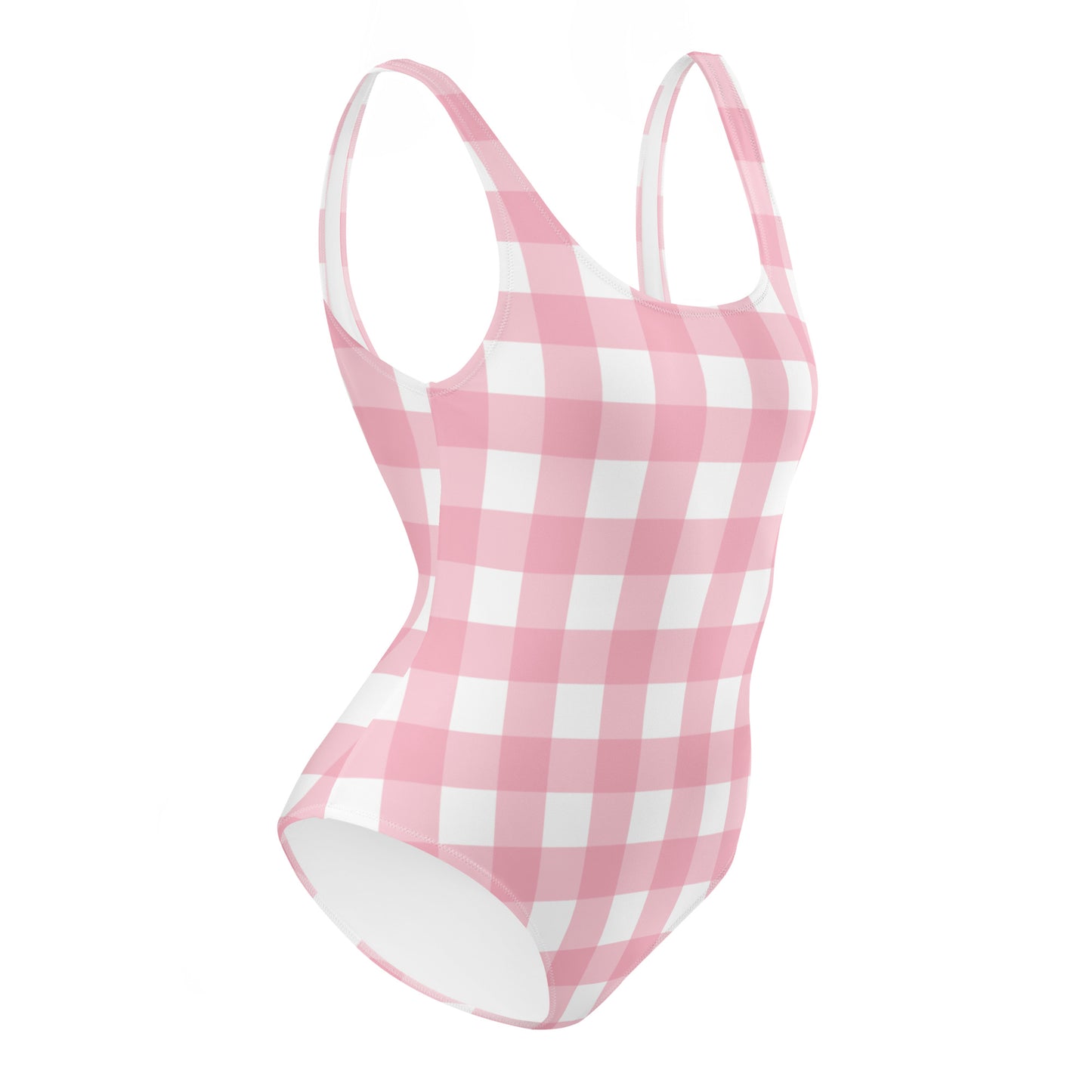 Pink Gingham One-Piece Swimsuit