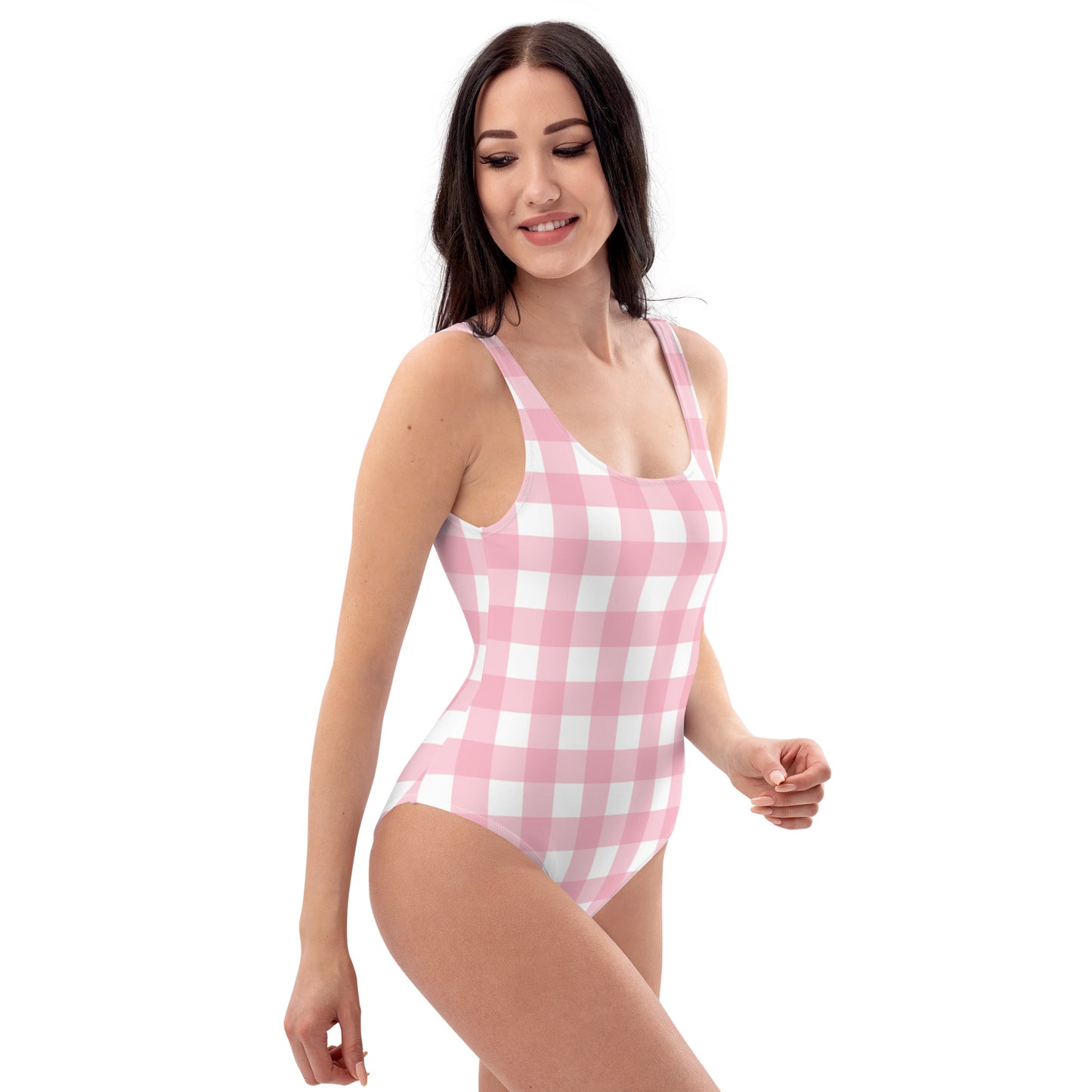 Pink Gingham One-Piece Swimsuit