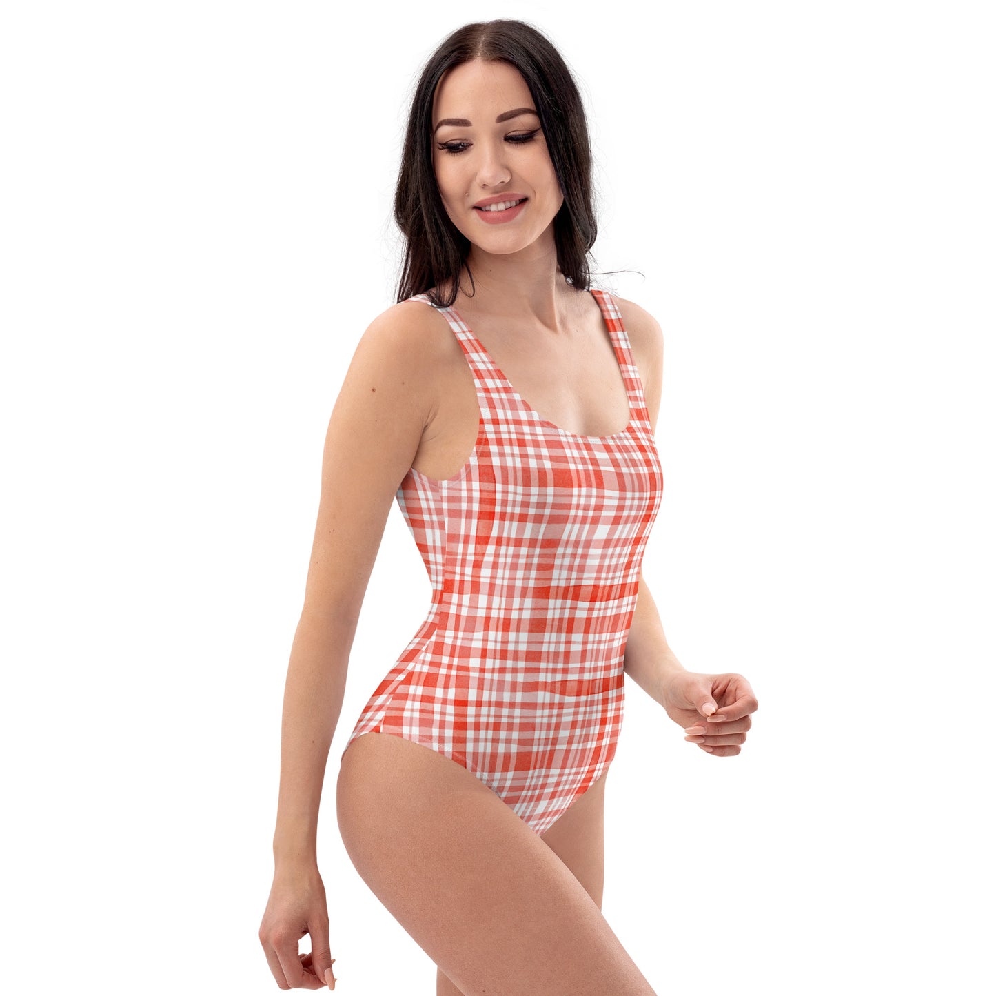 Red Gingham One-Piece Swimsuit