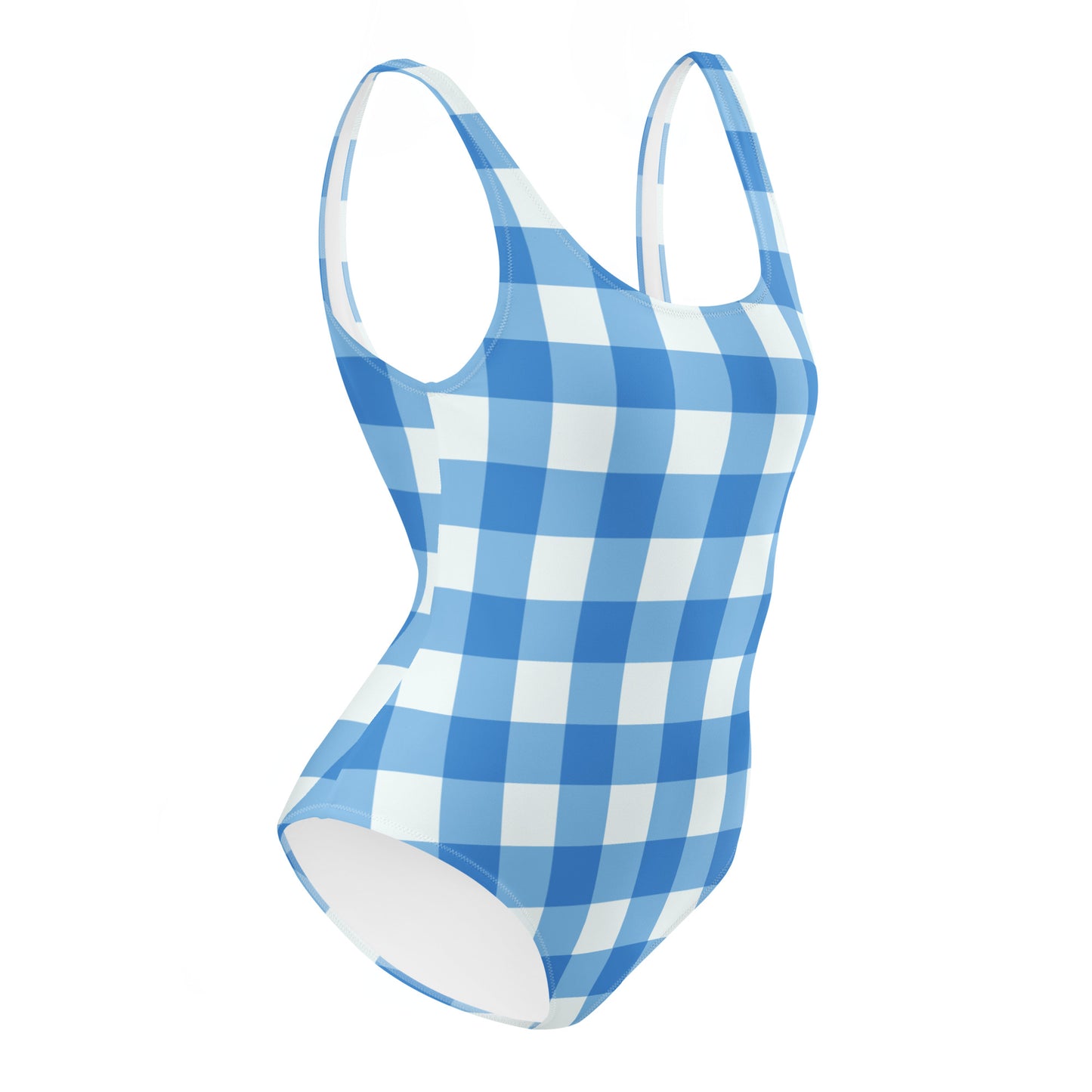 Blue Gingham One-Piece Swimsuit