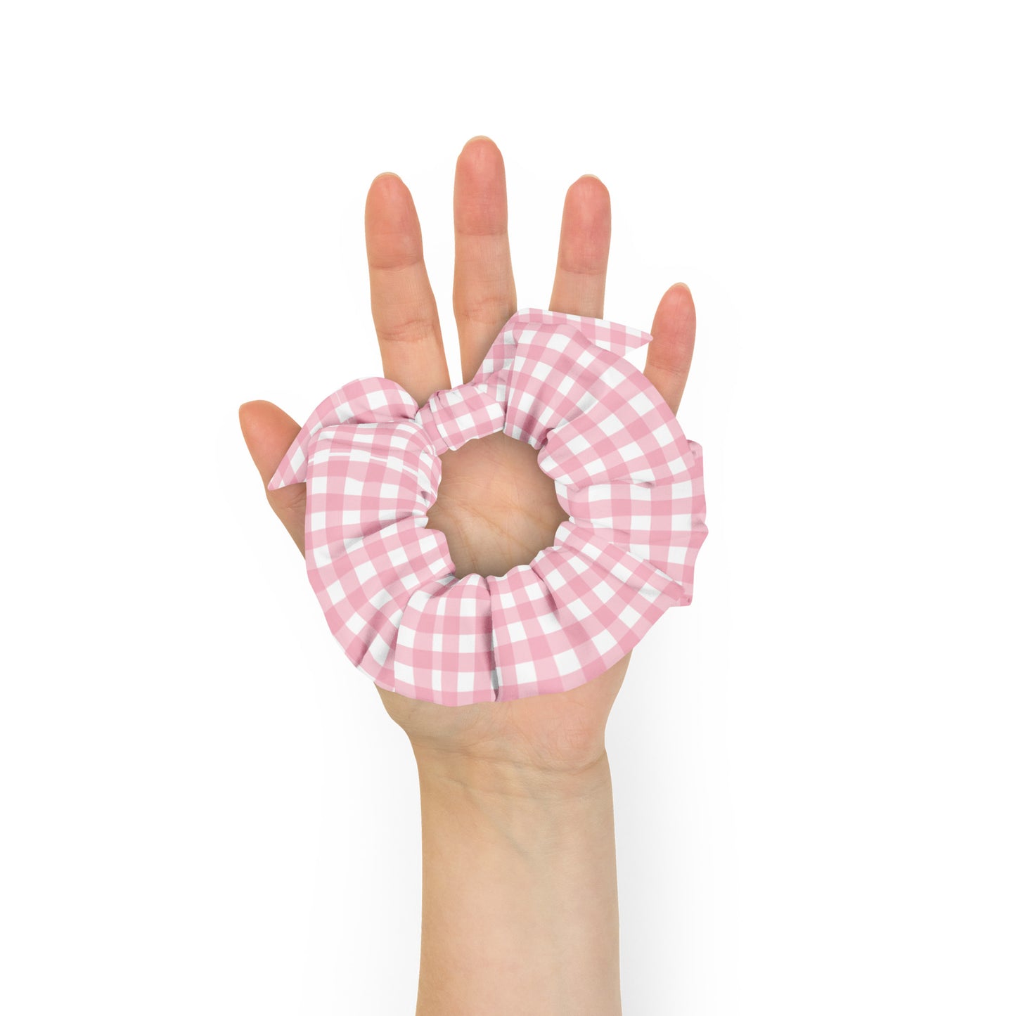 Pink Gingham Scrunchie