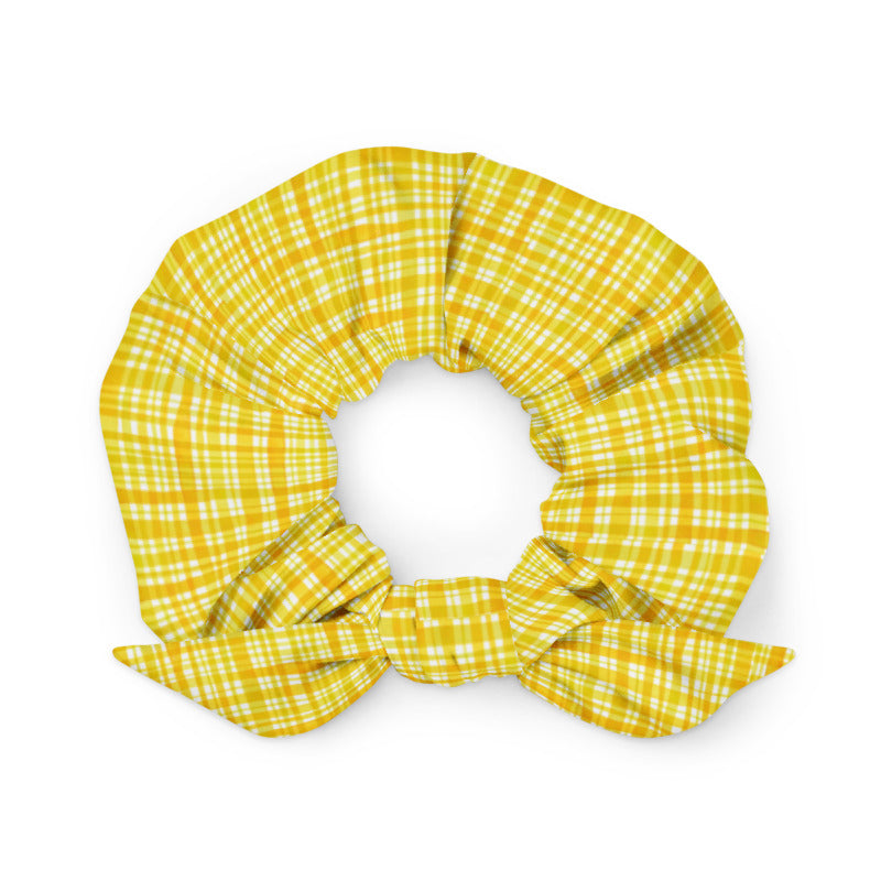 Yellow Gingham Scrunchie