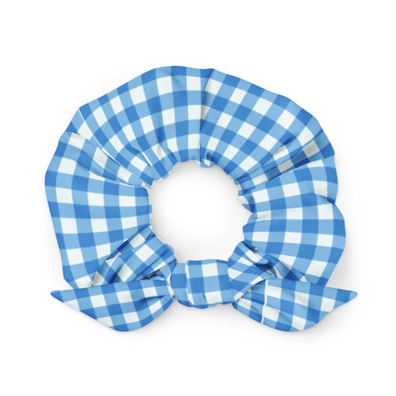 Blue Gingham Scrunchie