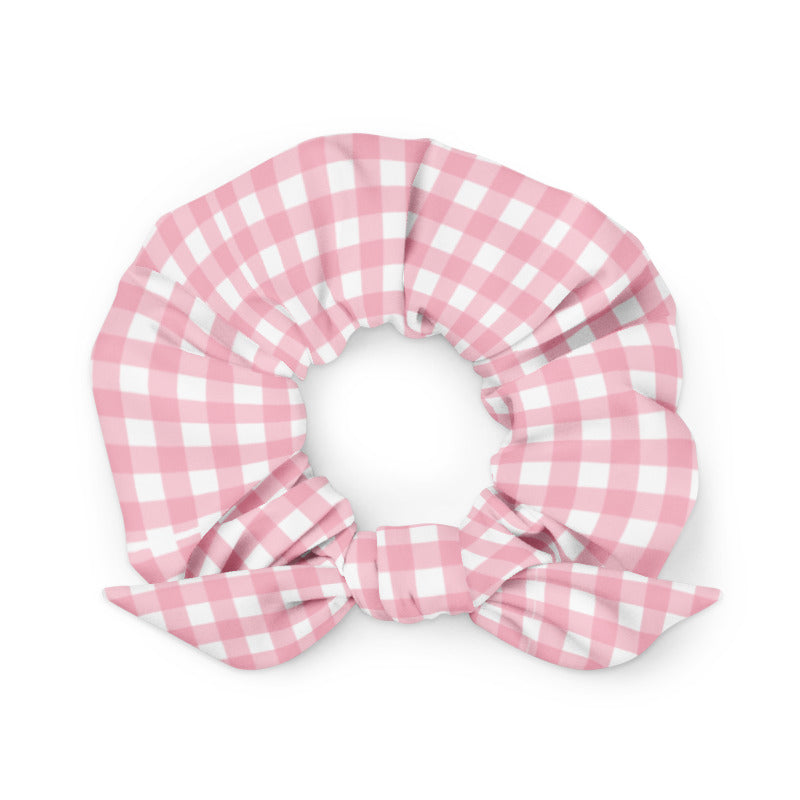 Pink Gingham Scrunchie