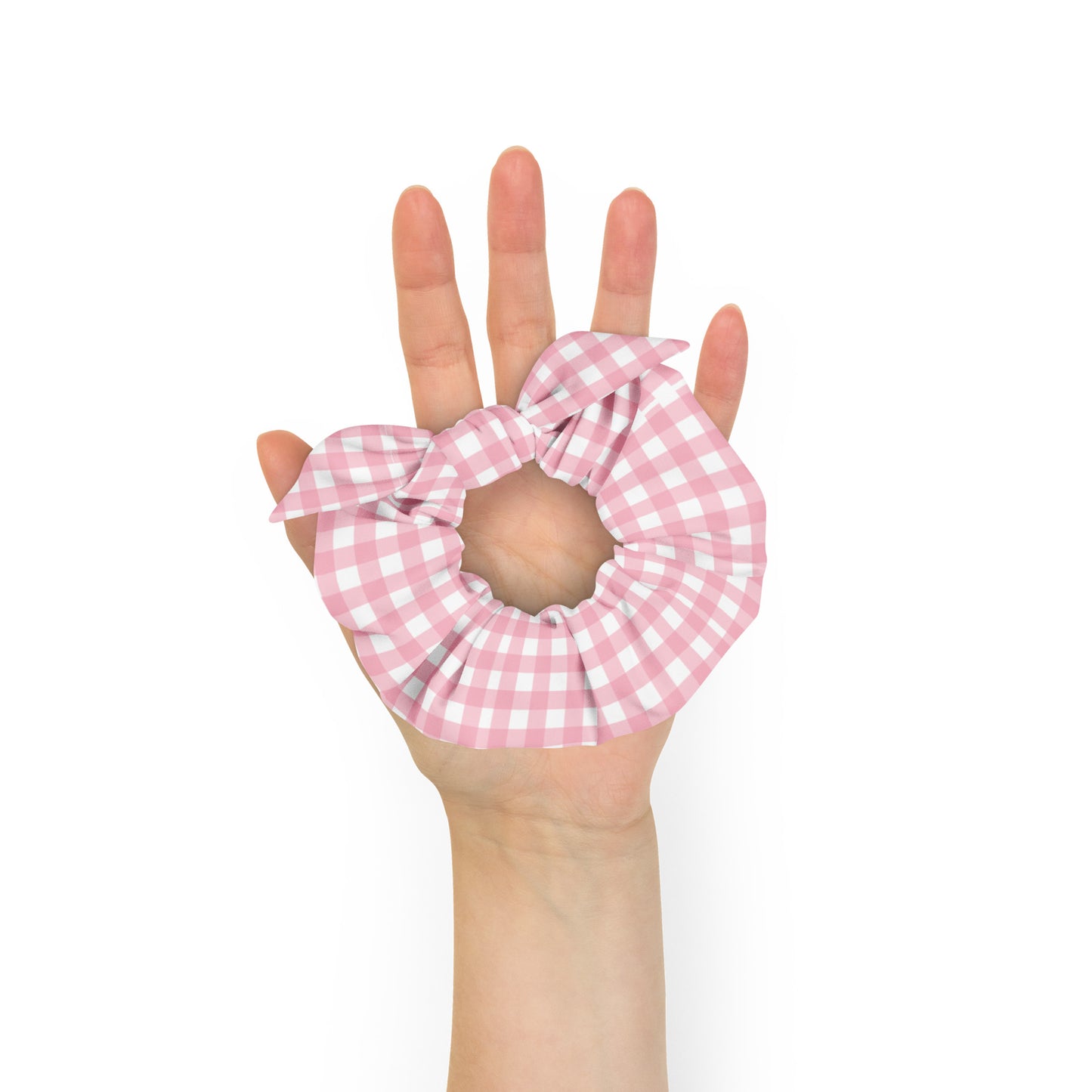 Pink Gingham Scrunchie