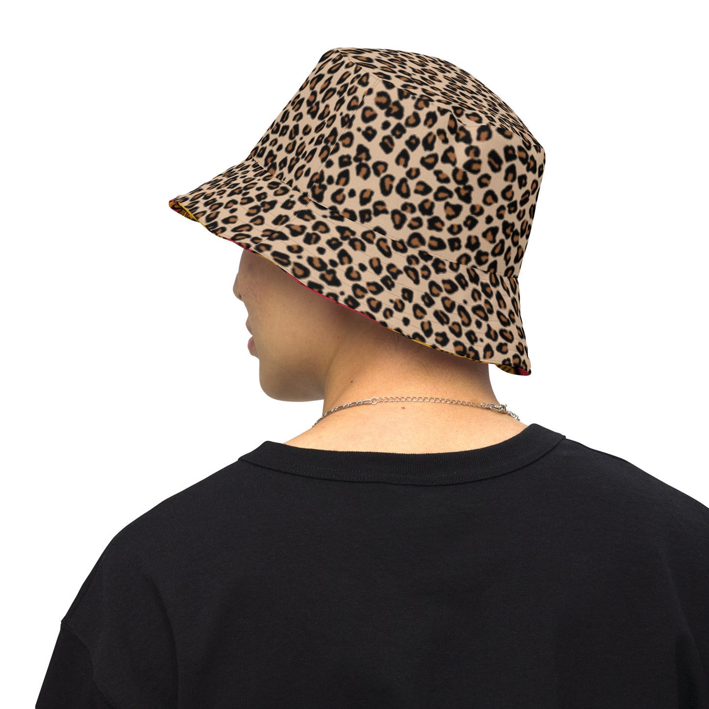 Ankara Leopard Reversible Bucket Hat