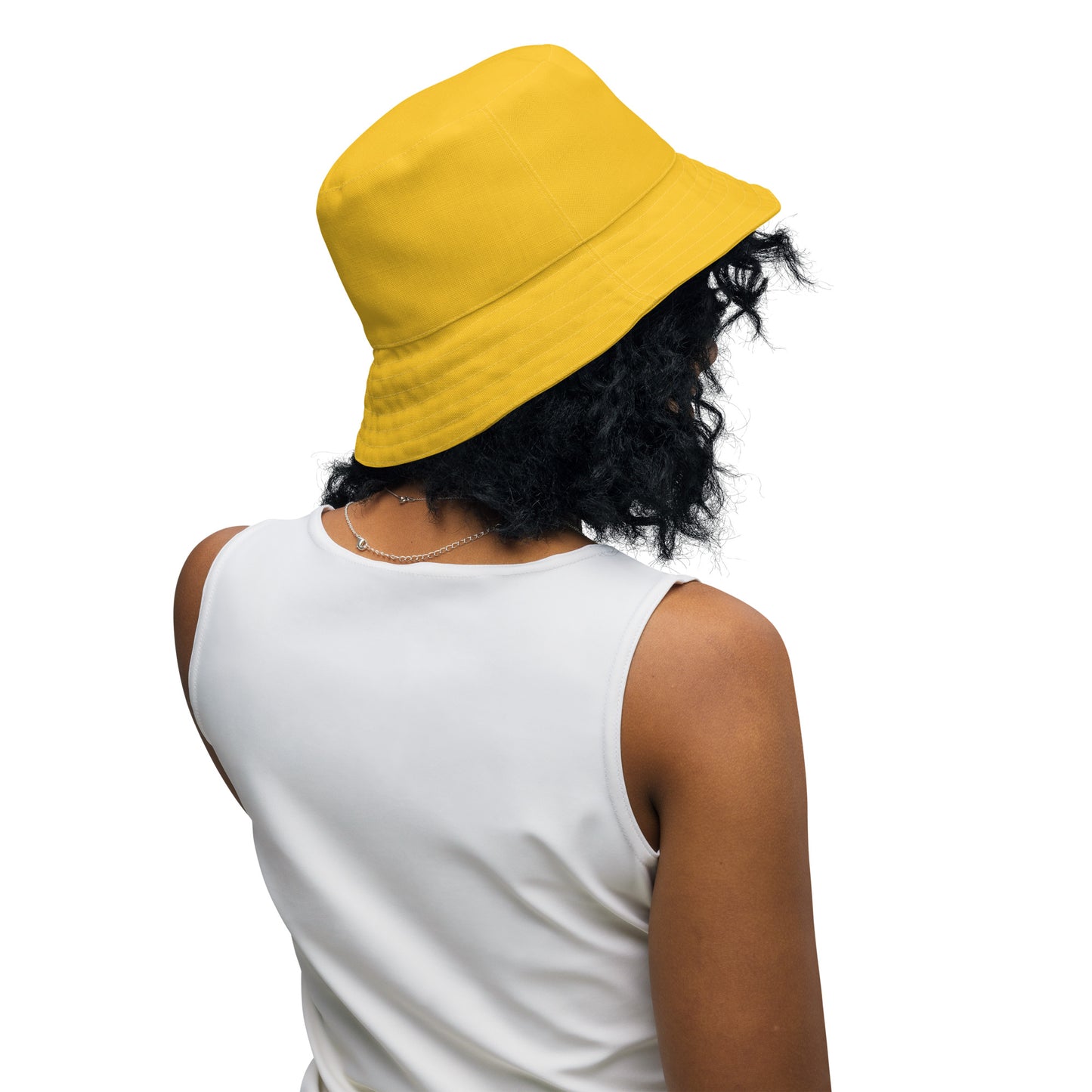 Yellow Gingham Reversible Bucket Hat