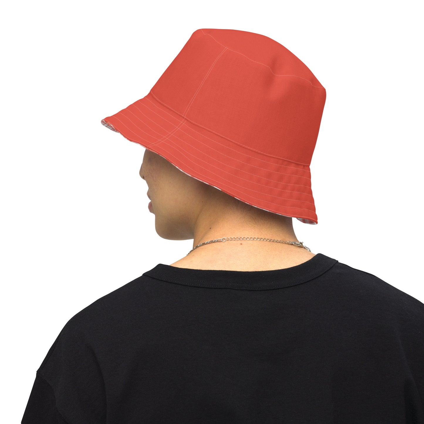 Red Gingham Reversible Bucket Hat