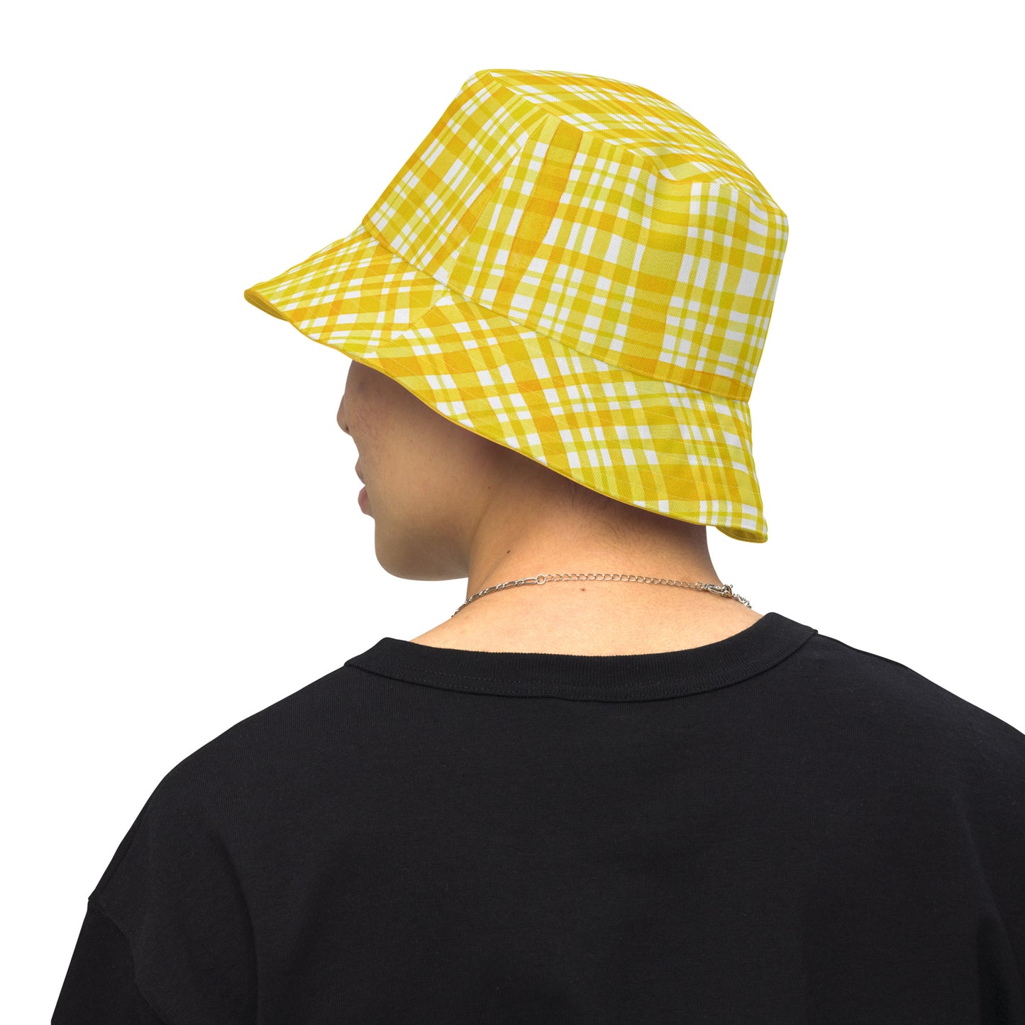 Yellow Gingham Reversible Bucket Hat