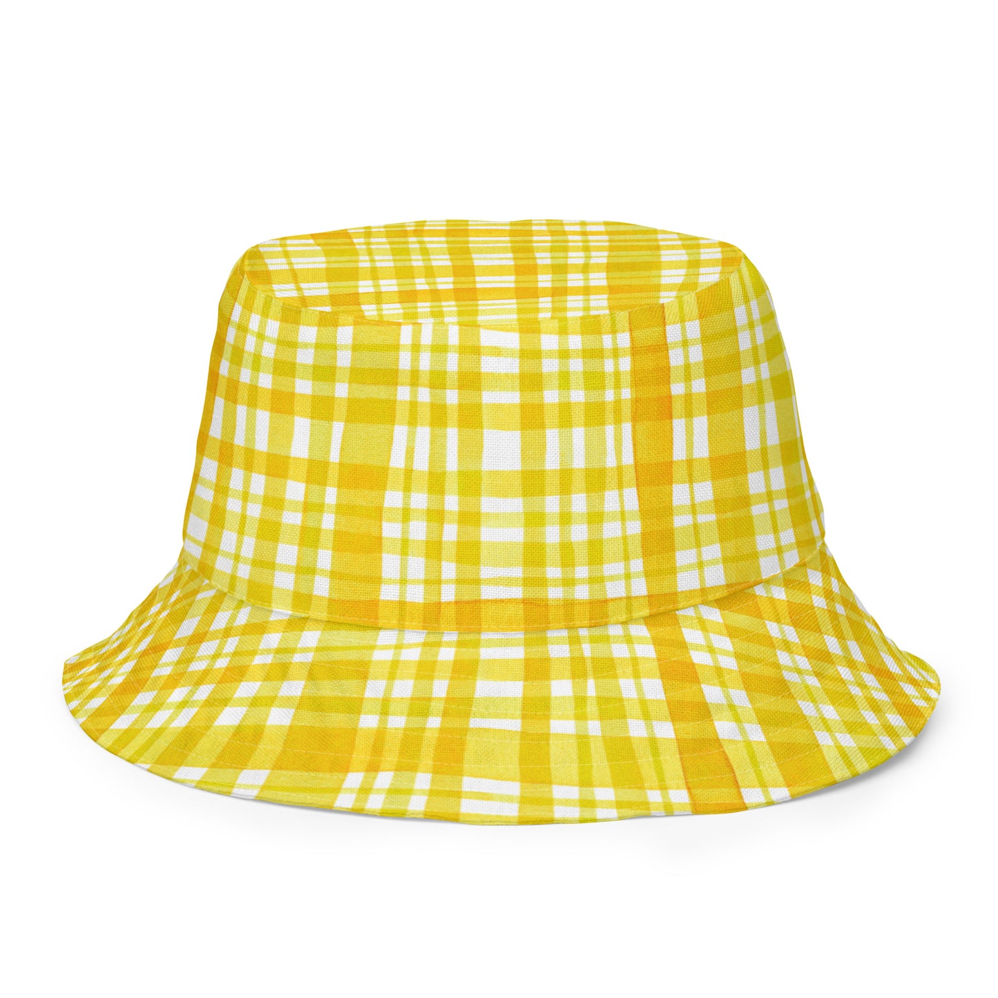 Yellow Gingham Reversible Bucket Hat