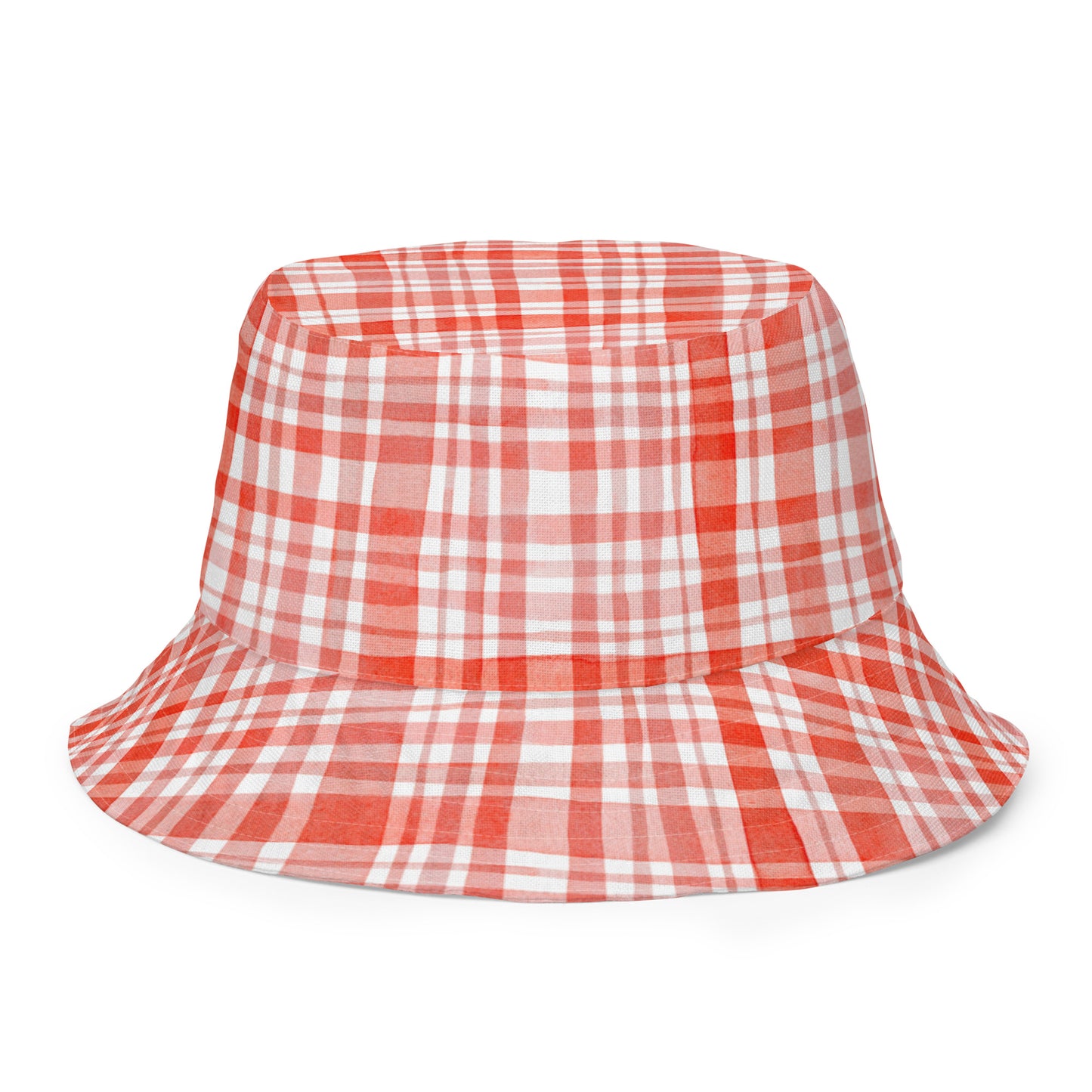 Red Gingham Reversible Bucket Hat