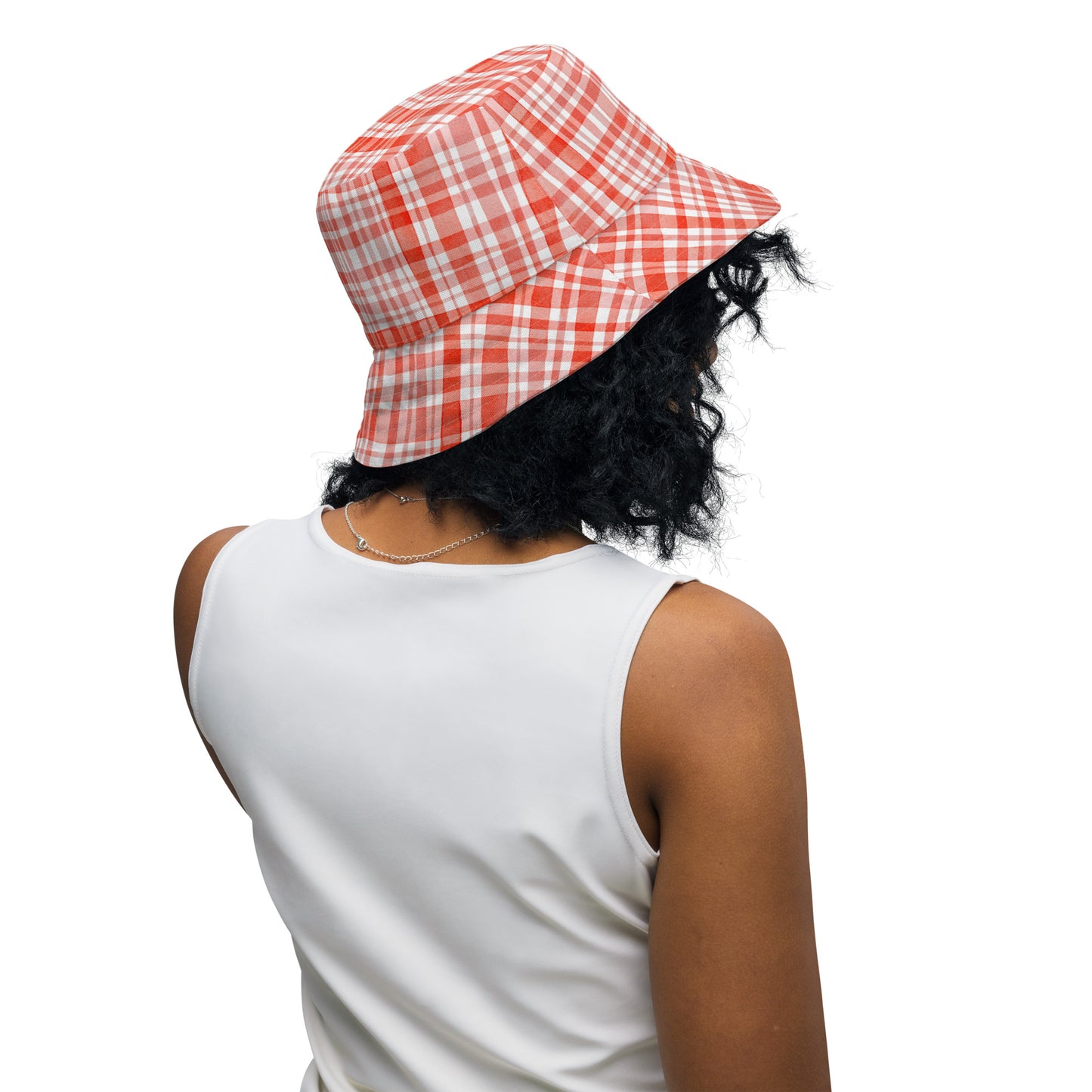 Red Gingham Reversible Bucket Hat