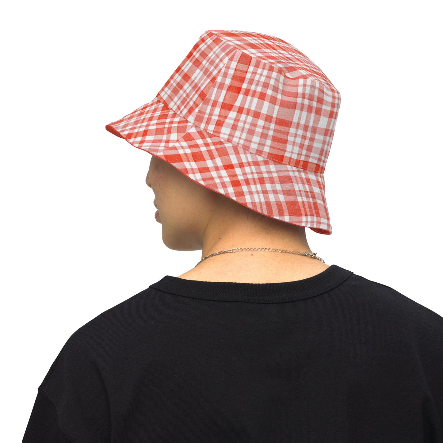 Red Gingham Reversible Bucket Hat