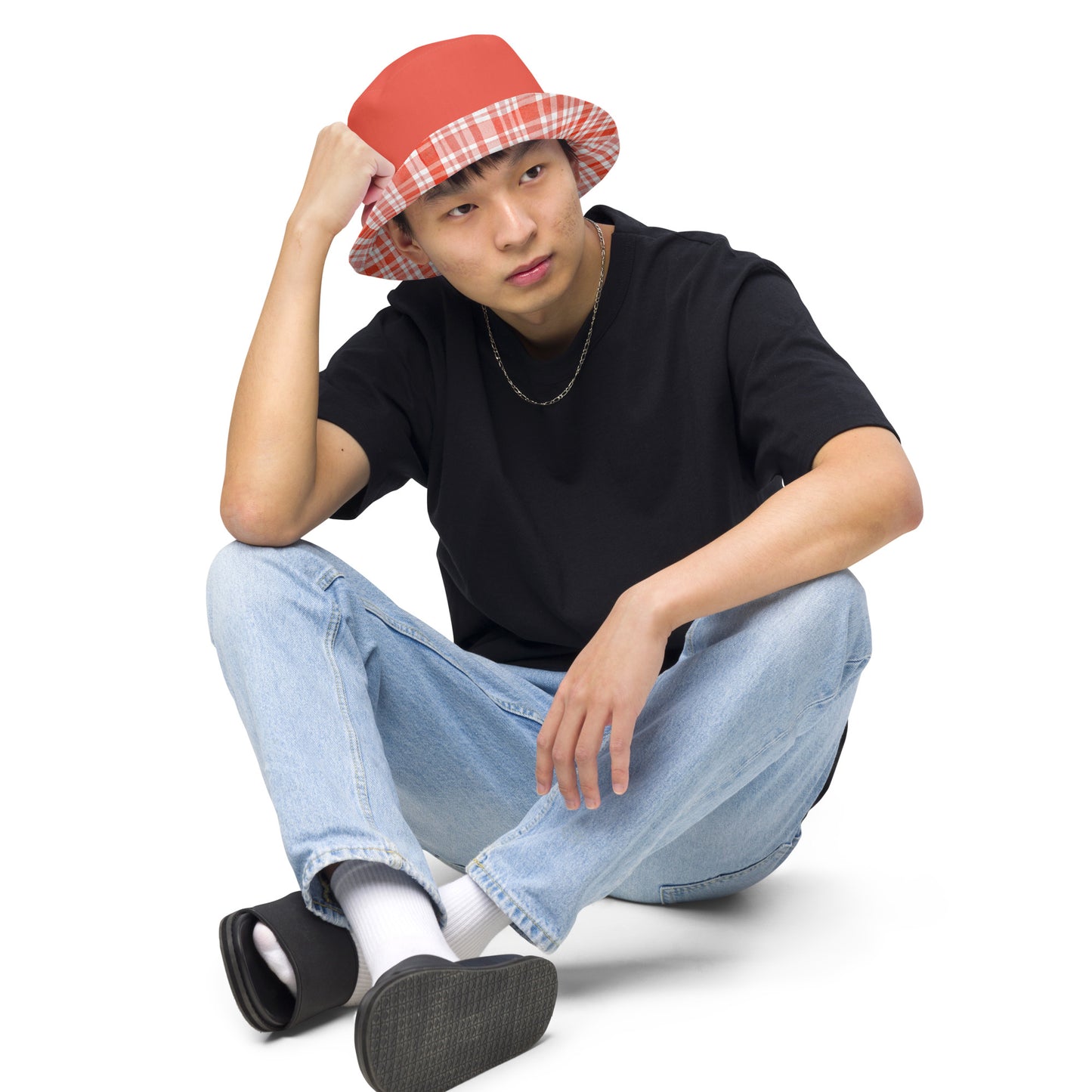 Red Gingham Reversible Bucket Hat