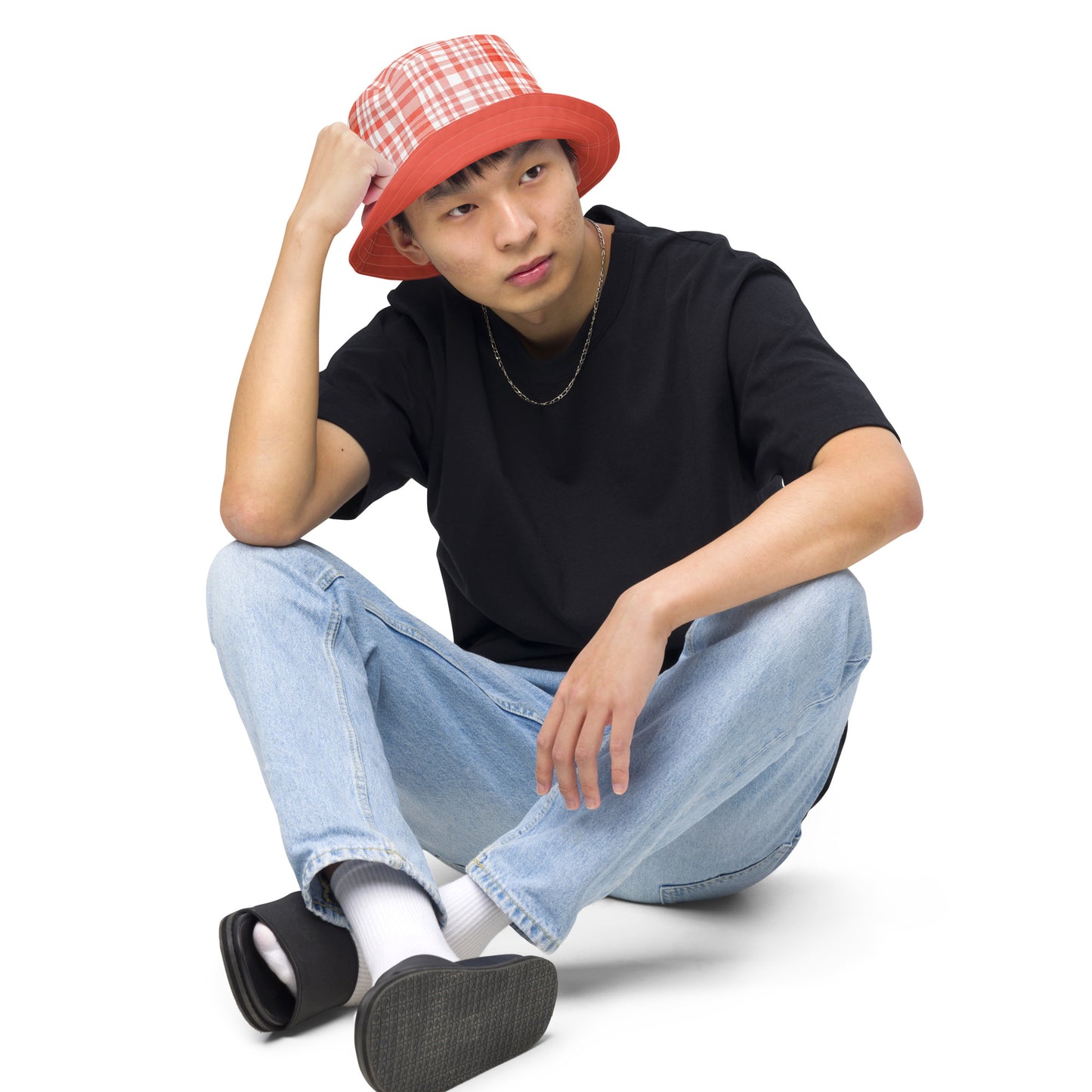 Red Gingham Reversible Bucket Hat