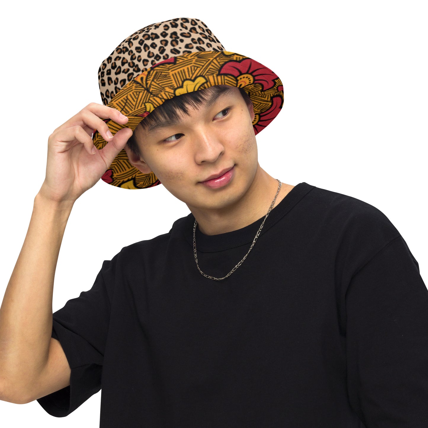 Ankara Leopard Reversible Bucket Hat