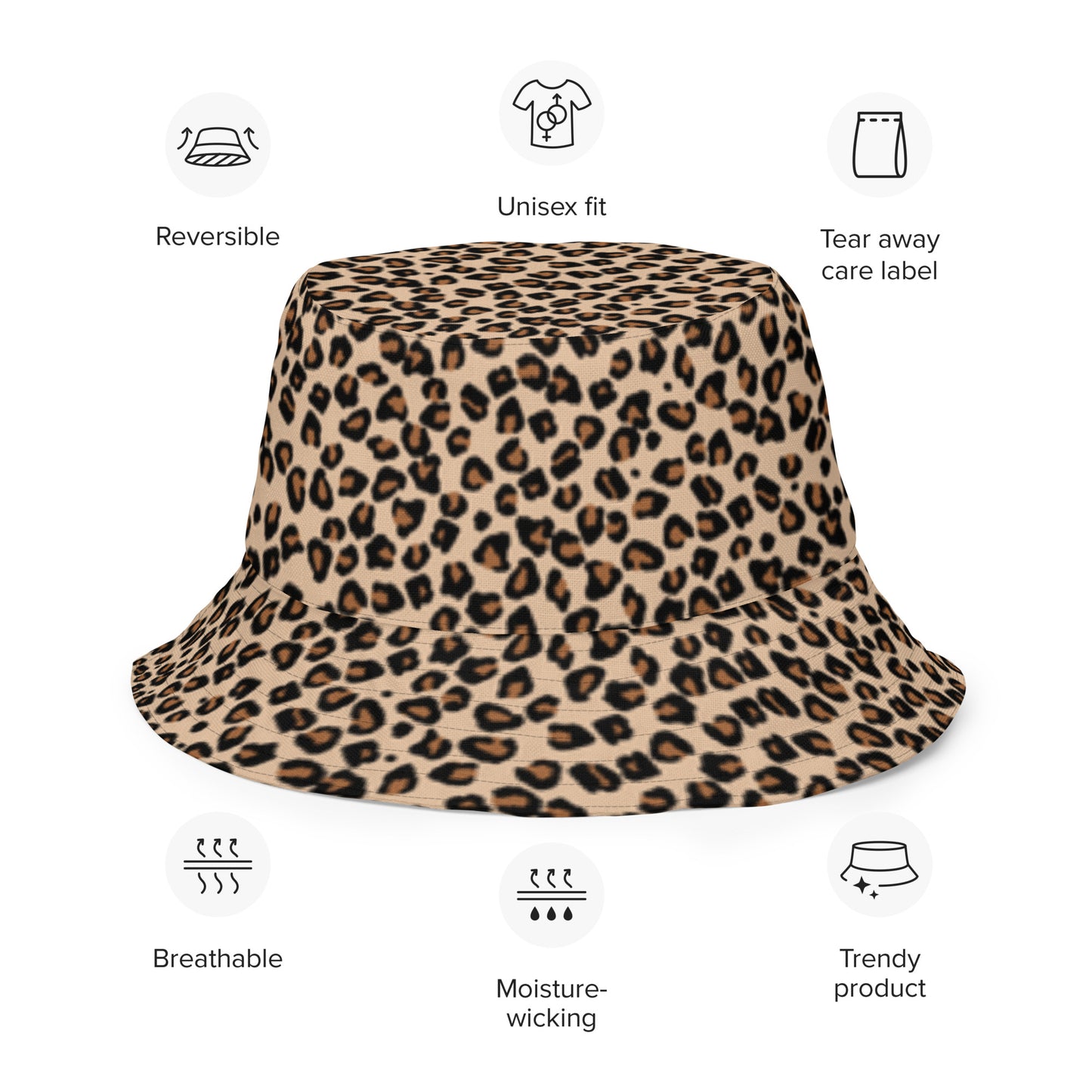 Ankara Leopard Reversible Bucket Hat