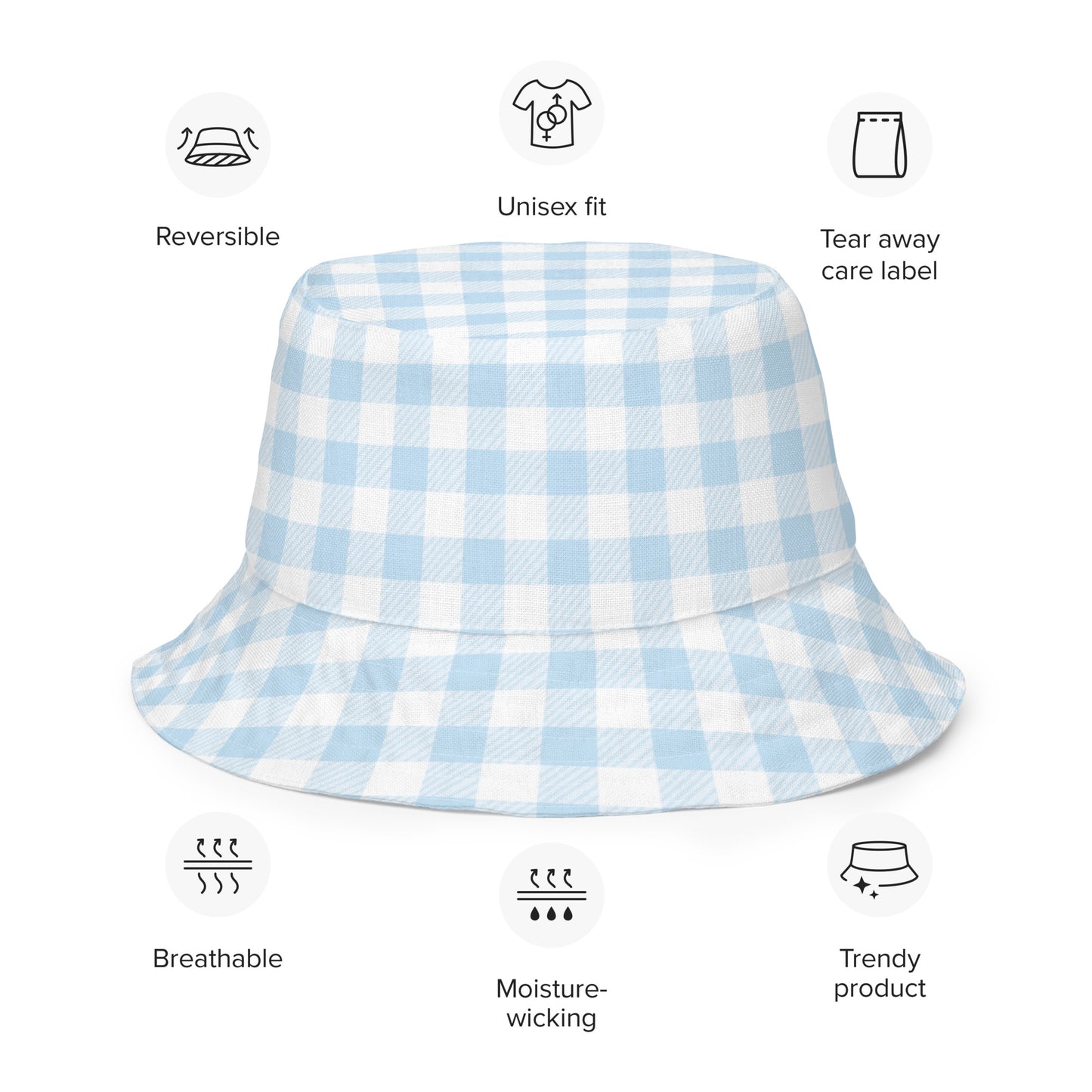 Blue Gingham Bucket Hat