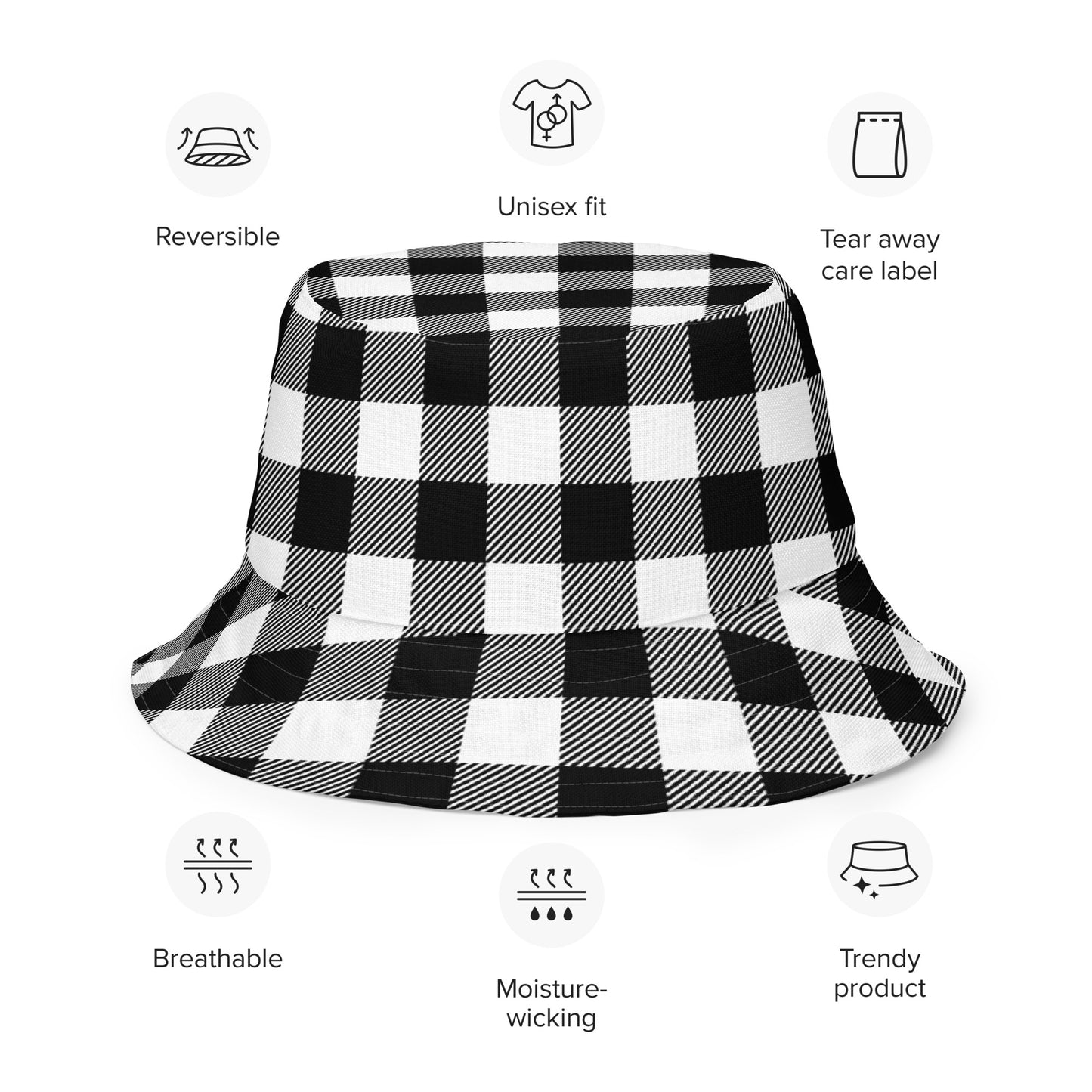 Gingham Reversible Bucket Hat