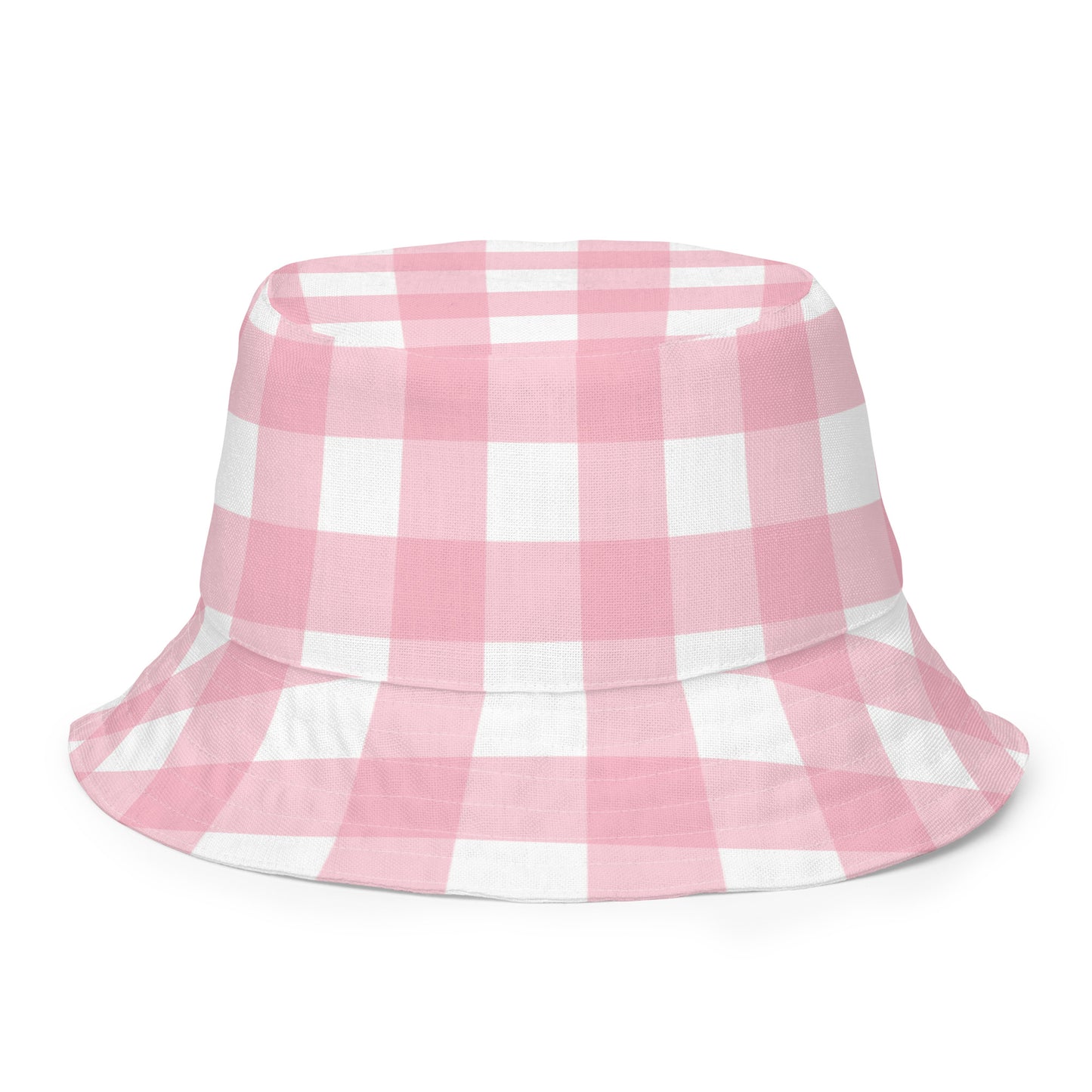 Pink Gingham Reversible bucket hat