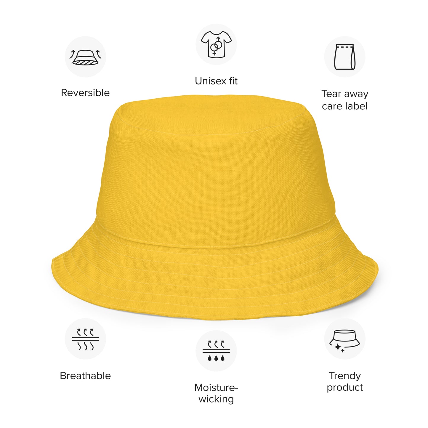 Yellow Gingham Reversible Bucket Hat