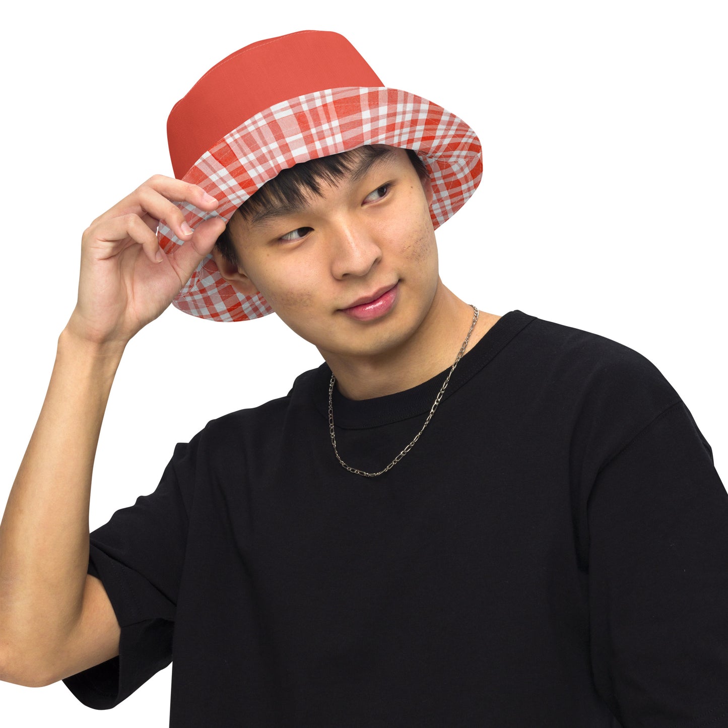 Red Gingham Reversible Bucket Hat